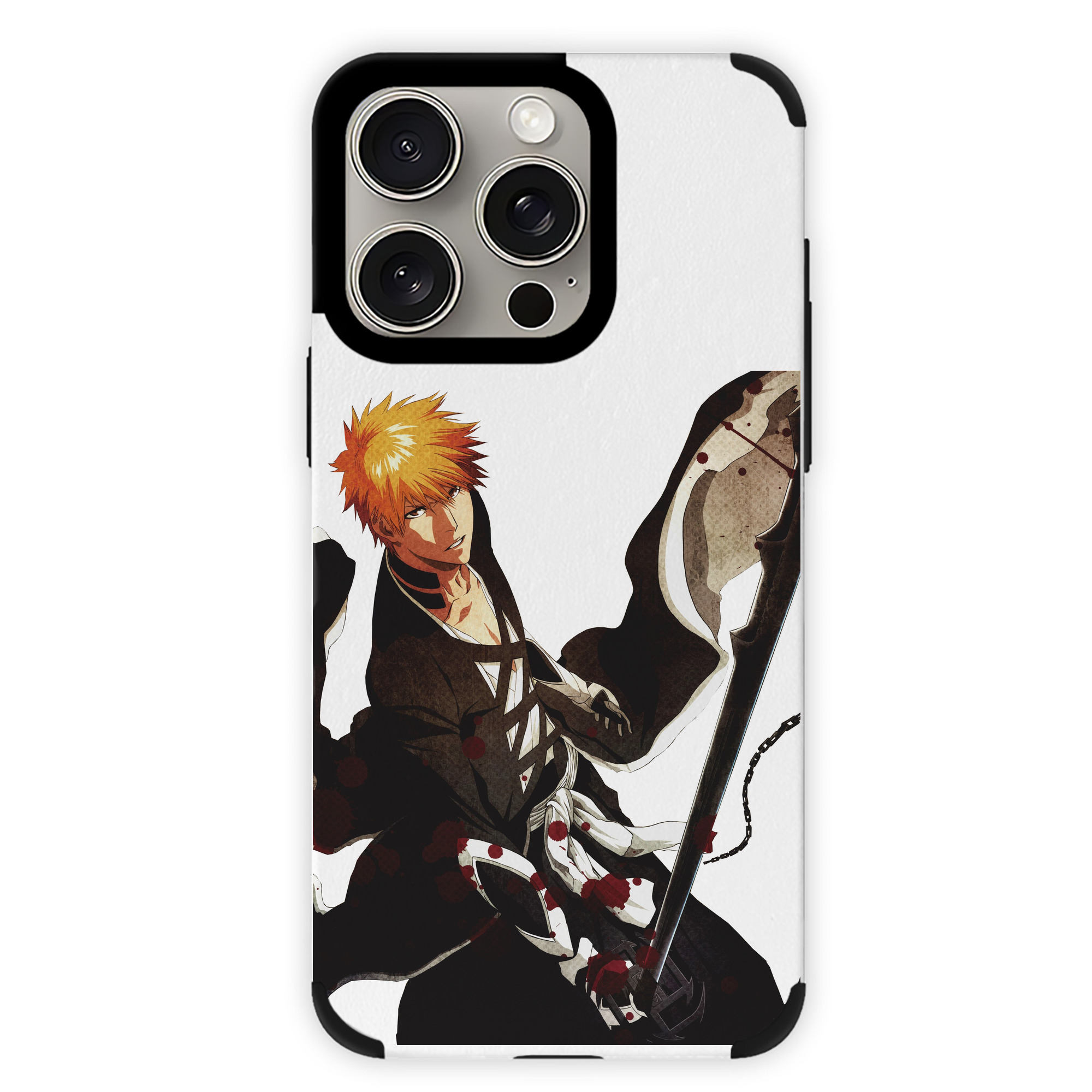 ブリーチ 黒崎一護（くろさき いちご）BLEACH Kurosaki Ichigo 【iPhone15ProMax対応】 PUレザー スマホケース 耐衝撃＆黄変防止