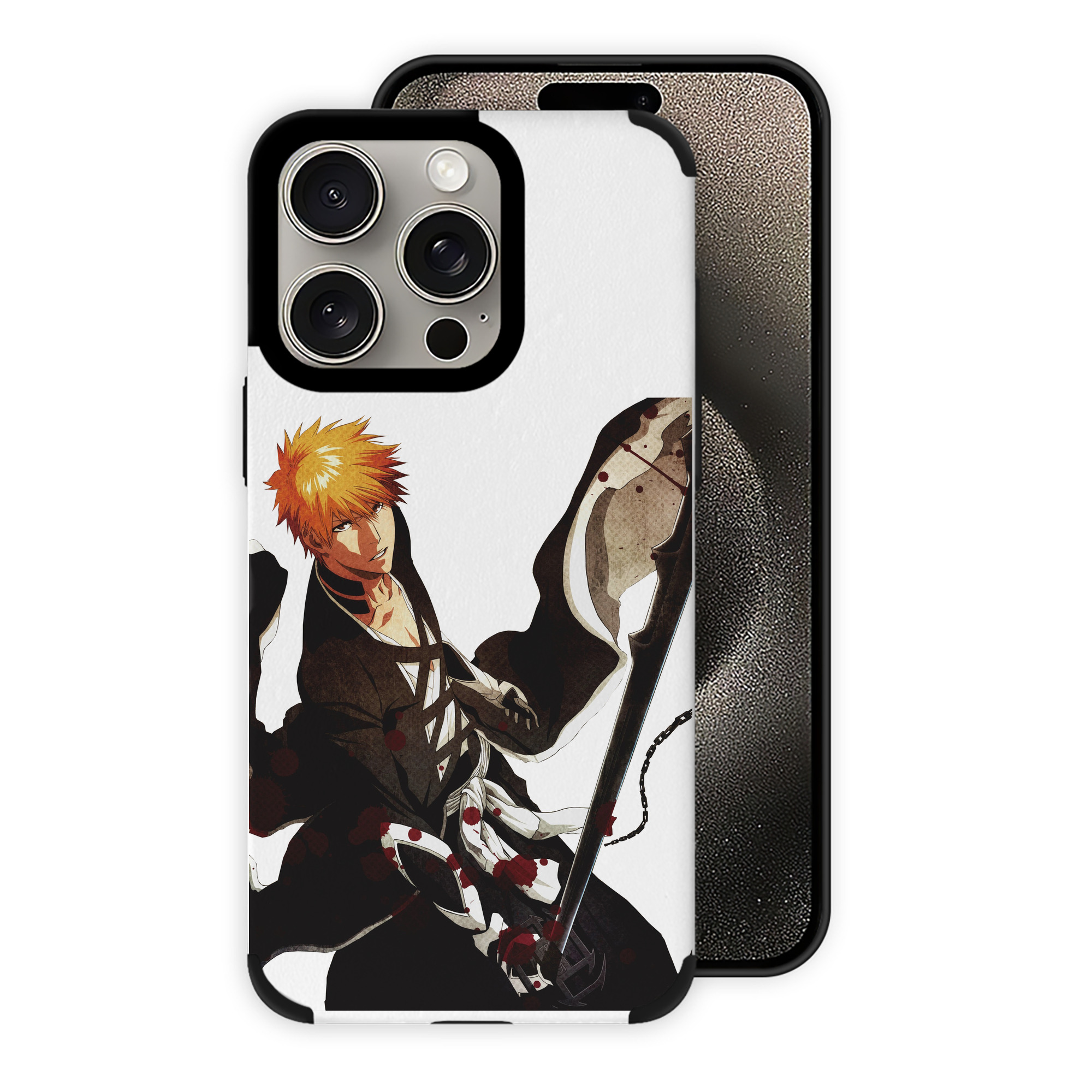 ブリーチ 黒崎一護（くろさき いちご）BLEACH Kurosaki Ichigo 【iPhone15ProMax対応】 PUレザー スマホケース 耐衝撃＆黄変防止