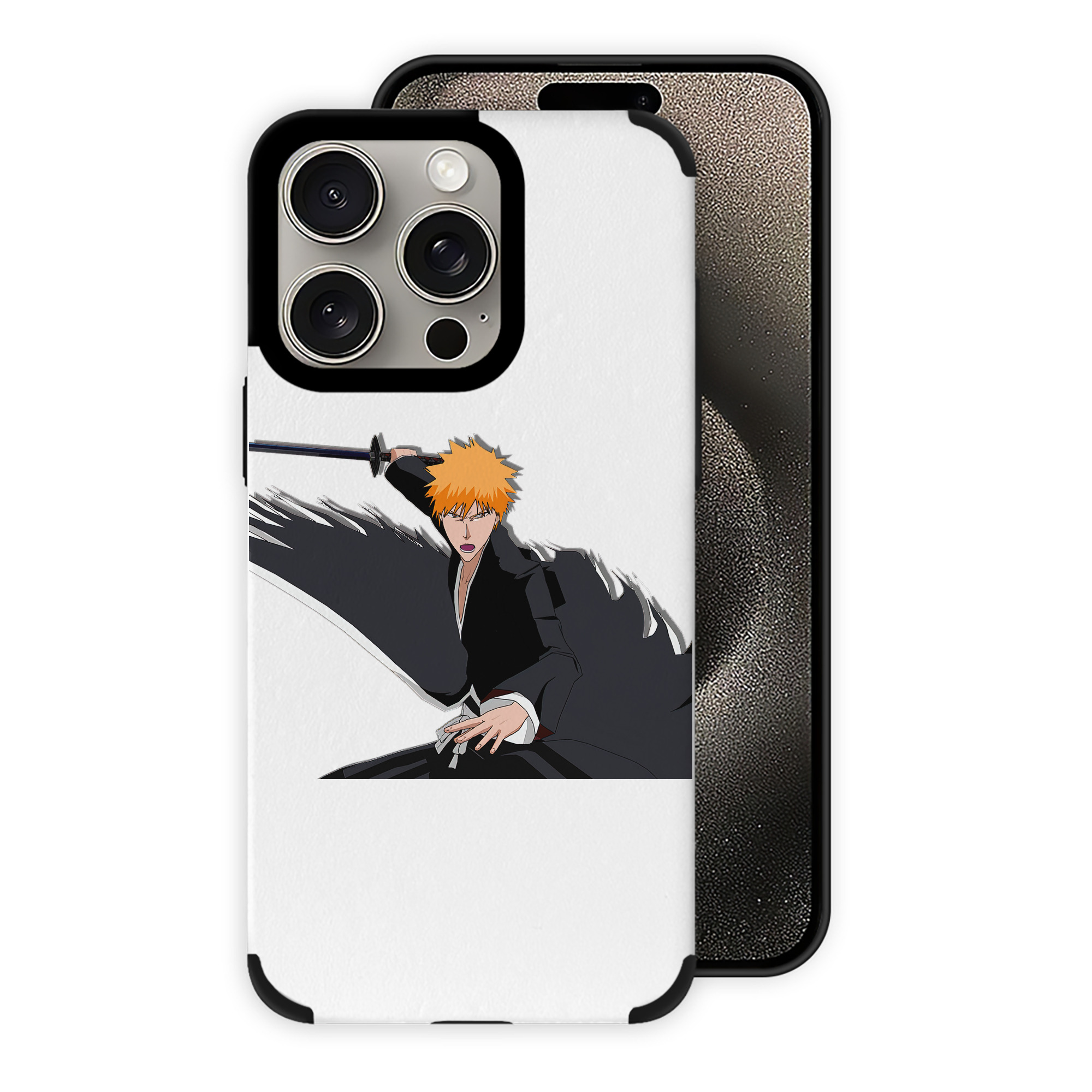 ブリーチ 黒崎一護（くろさき いちご）BLEACH Kurosaki Ichigo 【iPhone15ProMax対応】 PUレザー スマホケース 耐衝撃＆黄変防止