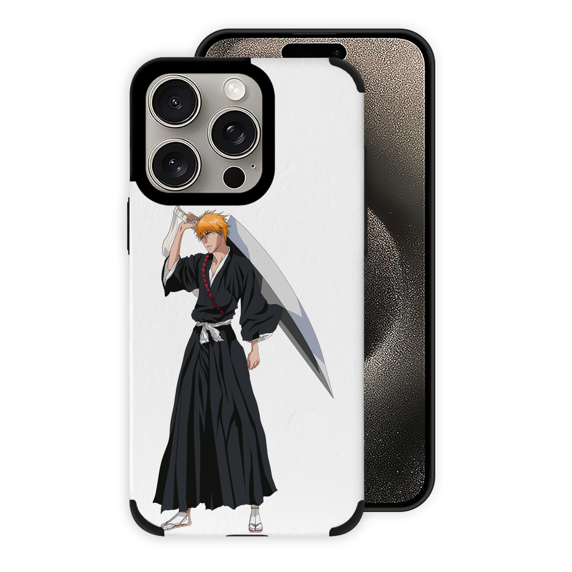 ブリーチ 黒崎一護（くろさき いちご）BLEACH Kurosaki Ichigo 【iPhone15ProMax対応】 PUレザー スマホケース 耐衝撃＆黄変防止