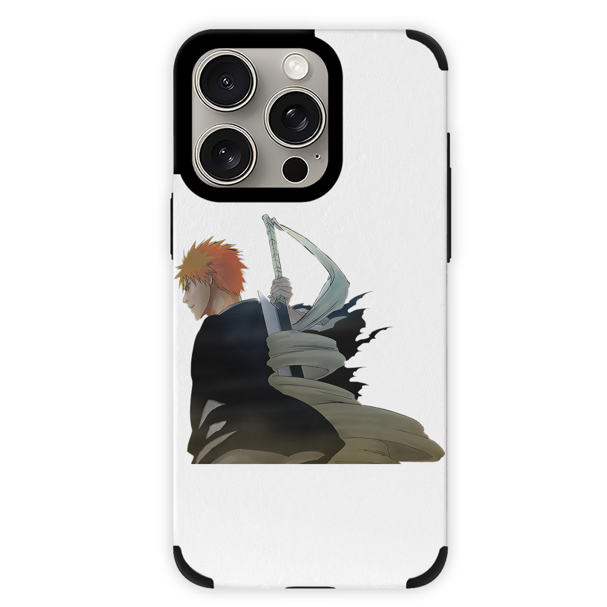 （画像用） ブリーチ 黒崎一護（くろさき いちご）BLEACH Kurosaki Ichigo 【iPhone15ProMax対応】 PUレザー スマホケース 耐衝撃＆黄変防止