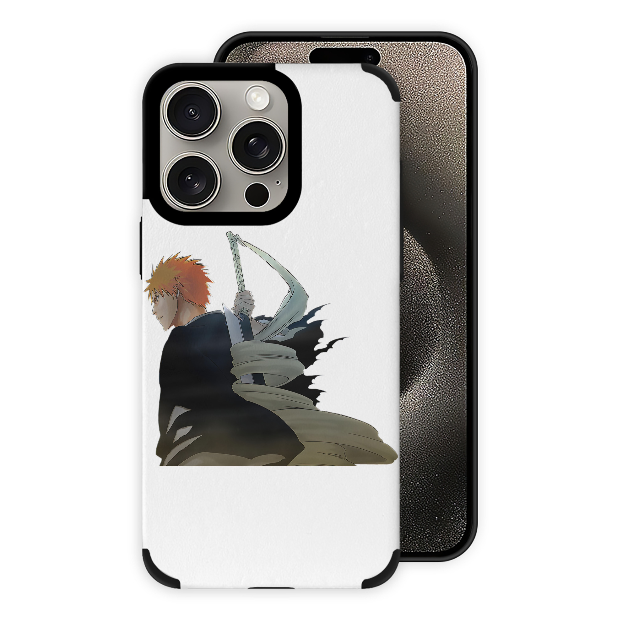 ブリーチ 黒崎一護（くろさき いちご）BLEACH Kurosaki Ichigo 【iPhone15ProMax対応】 PUレザー スマホケース 耐衝撃＆黄変防止
