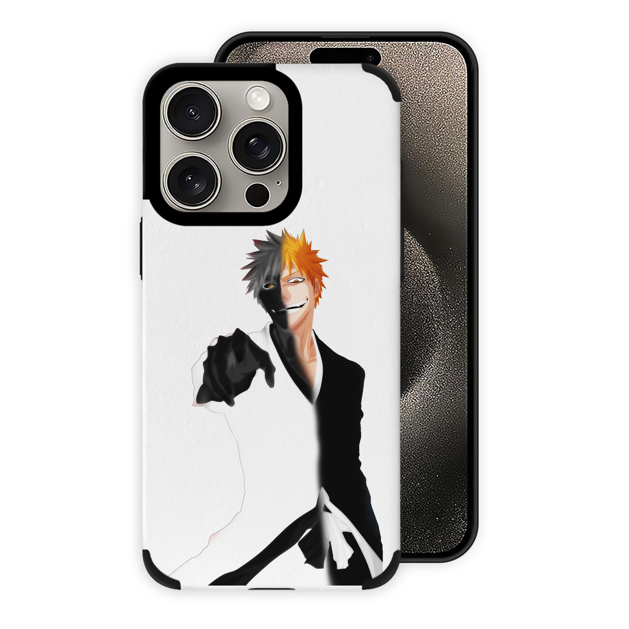 ブリーチ 黒崎一護（くろさき いちご）BLEACH Kurosaki Ichigo 【iPhone15ProMax対応】 PUレザー スマホケース 耐衝撃＆黄変防止