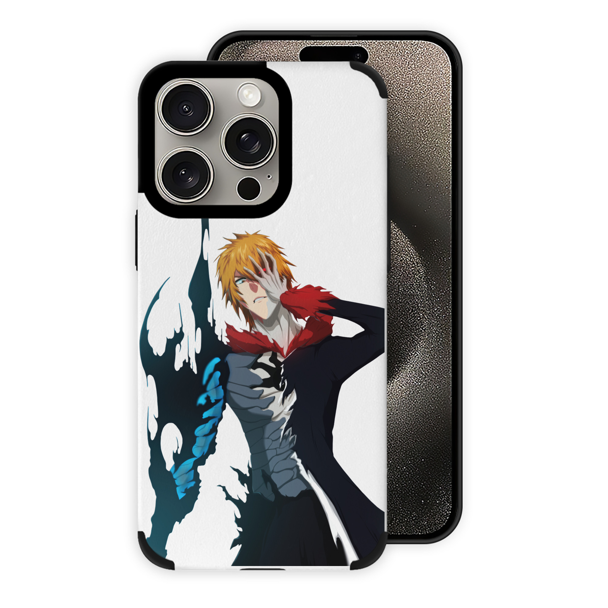 （画像用） ブリーチ 黒崎一護（くろさき いちご）BLEACH Kurosaki Ichigo 【iPhone15ProMax対応】 PUレザー スマホケース 耐衝撃＆黄変防止