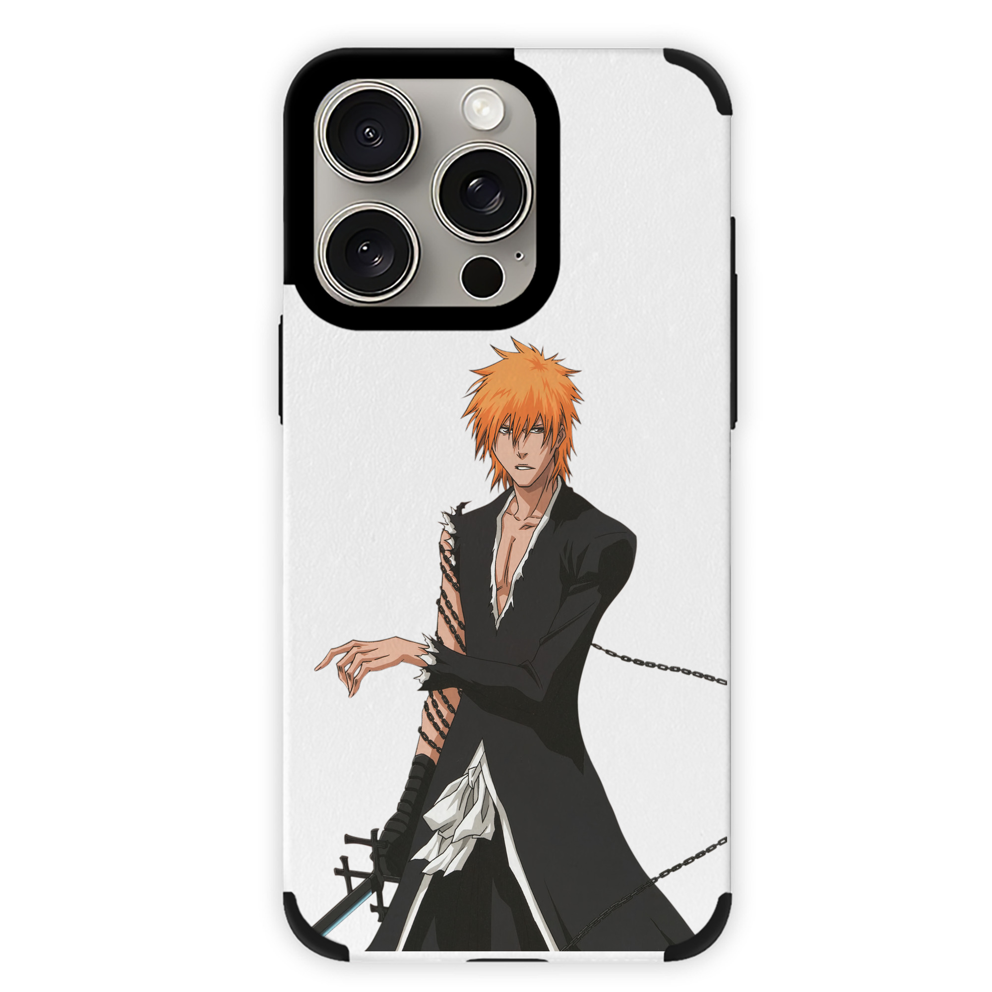 ブリーチ 黒崎一護（くろさき いちご）BLEACH Kurosaki Ichigo 【iPhone15ProMax対応】 PUレザー スマホケース 耐衝撃＆黄変防止