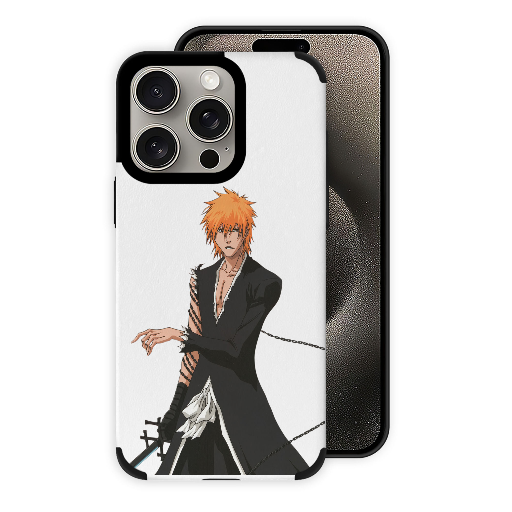 ブリーチ 黒崎一護（くろさき いちご）BLEACH Kurosaki Ichigo 【iPhone15ProMax対応】 PUレザー スマホケース 耐衝撃＆黄変防止
