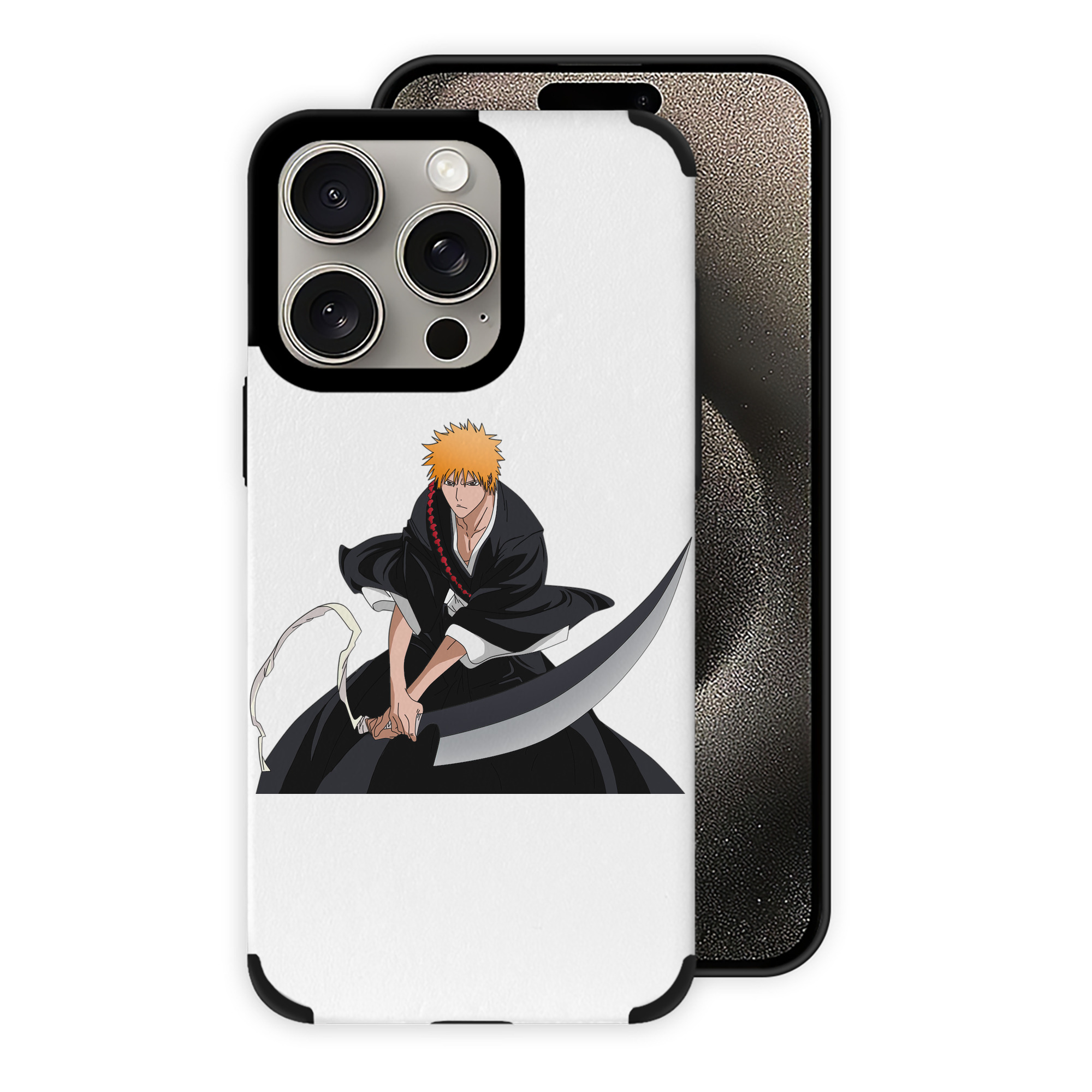 ブリーチ 黒崎一護（くろさき いちご）BLEACH Kurosaki Ichigo 【iPhone15ProMax対応】 PUレザー スマホケース 耐衝撃＆黄変防止