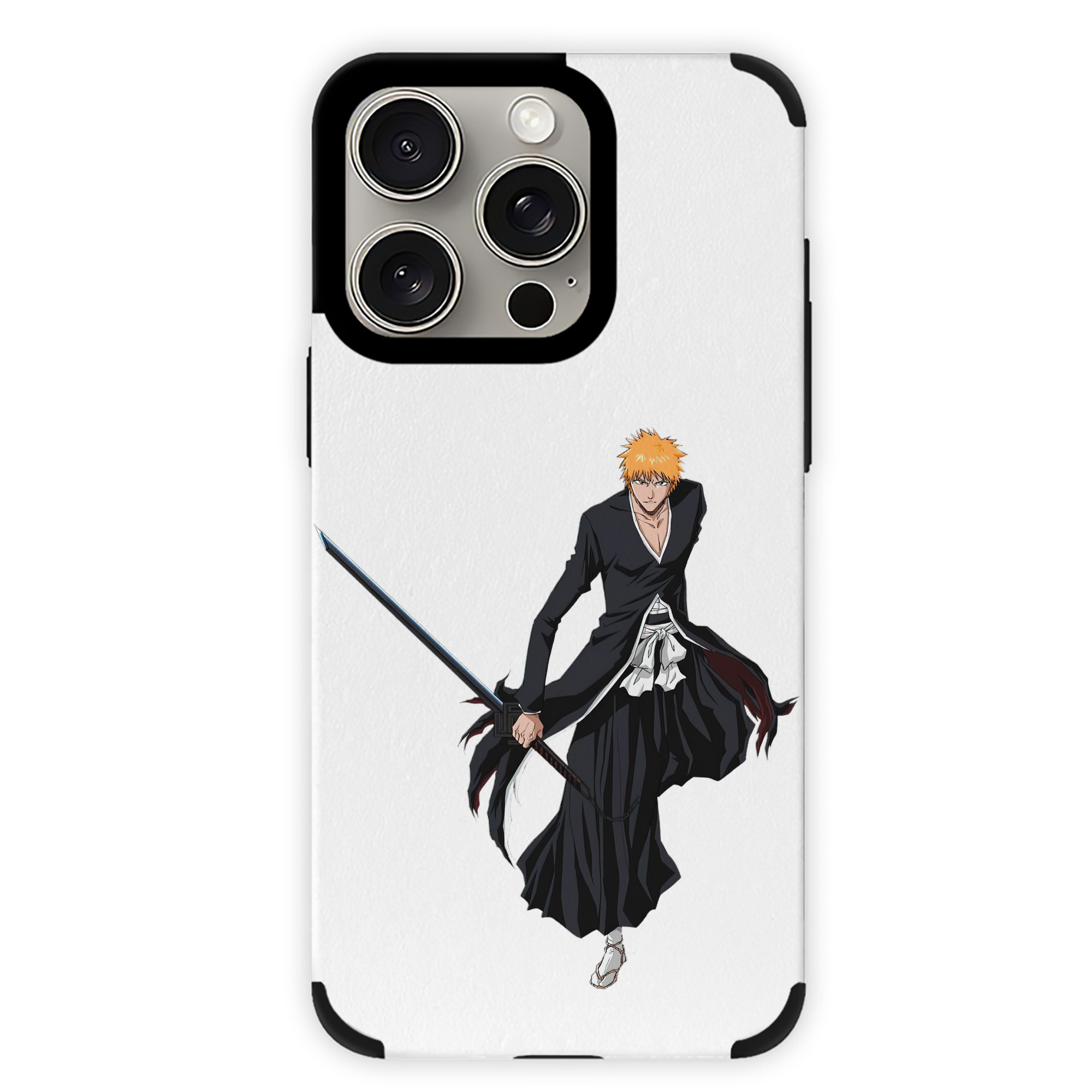 （画像用） ブリーチ 黒崎一護（くろさき いちご）BLEACH Kurosaki Ichigo 【iPhone15ProMax対応】 PUレザー スマホケース 耐衝撃＆黄変防止