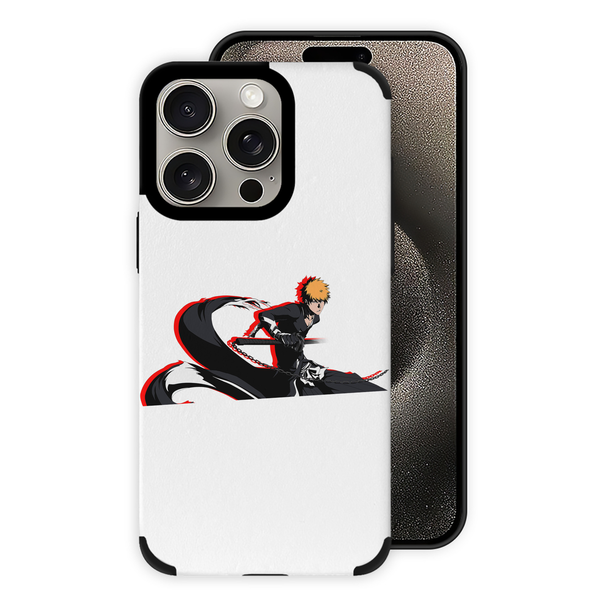 ブリーチ 黒崎一護（くろさき いちご）BLEACH Kurosaki Ichigo 【iPhone15ProMax対応】 PUレザー スマホケース 耐衝撃＆黄変防止