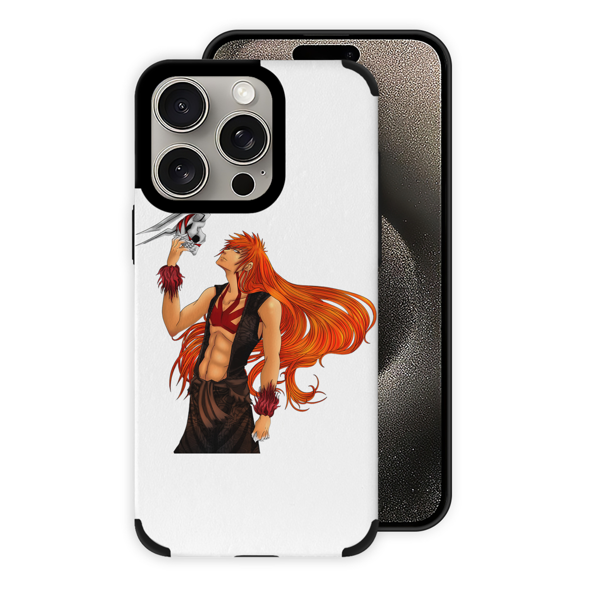（画像用） ブリーチ 黒崎一護（くろさき いちご）BLEACH Kurosaki Ichigo 【iPhone15ProMax対応】 PUレザー スマホケース 耐衝撃＆黄変防止