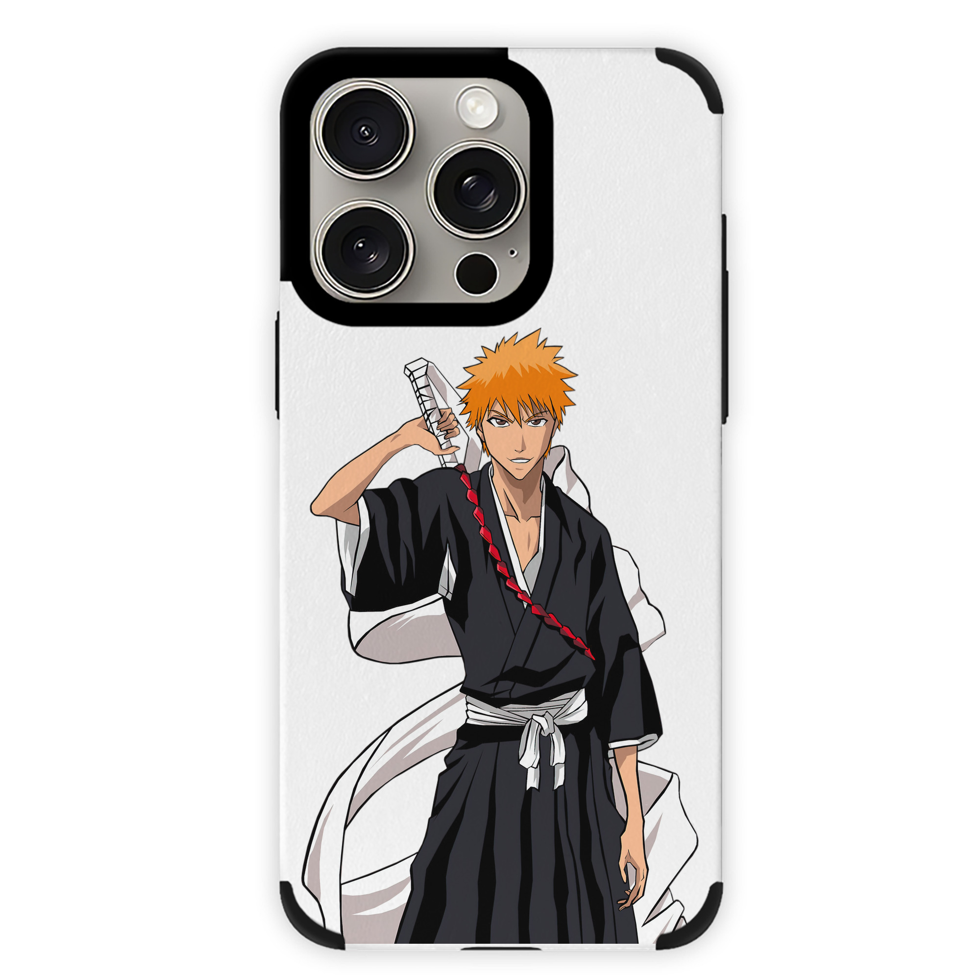 ブリーチ 黒崎一護（くろさき いちご）BLEACH Kurosaki Ichigo 【iPhone15ProMax対応】 PUレザー スマホケース 耐衝撃＆黄変防止