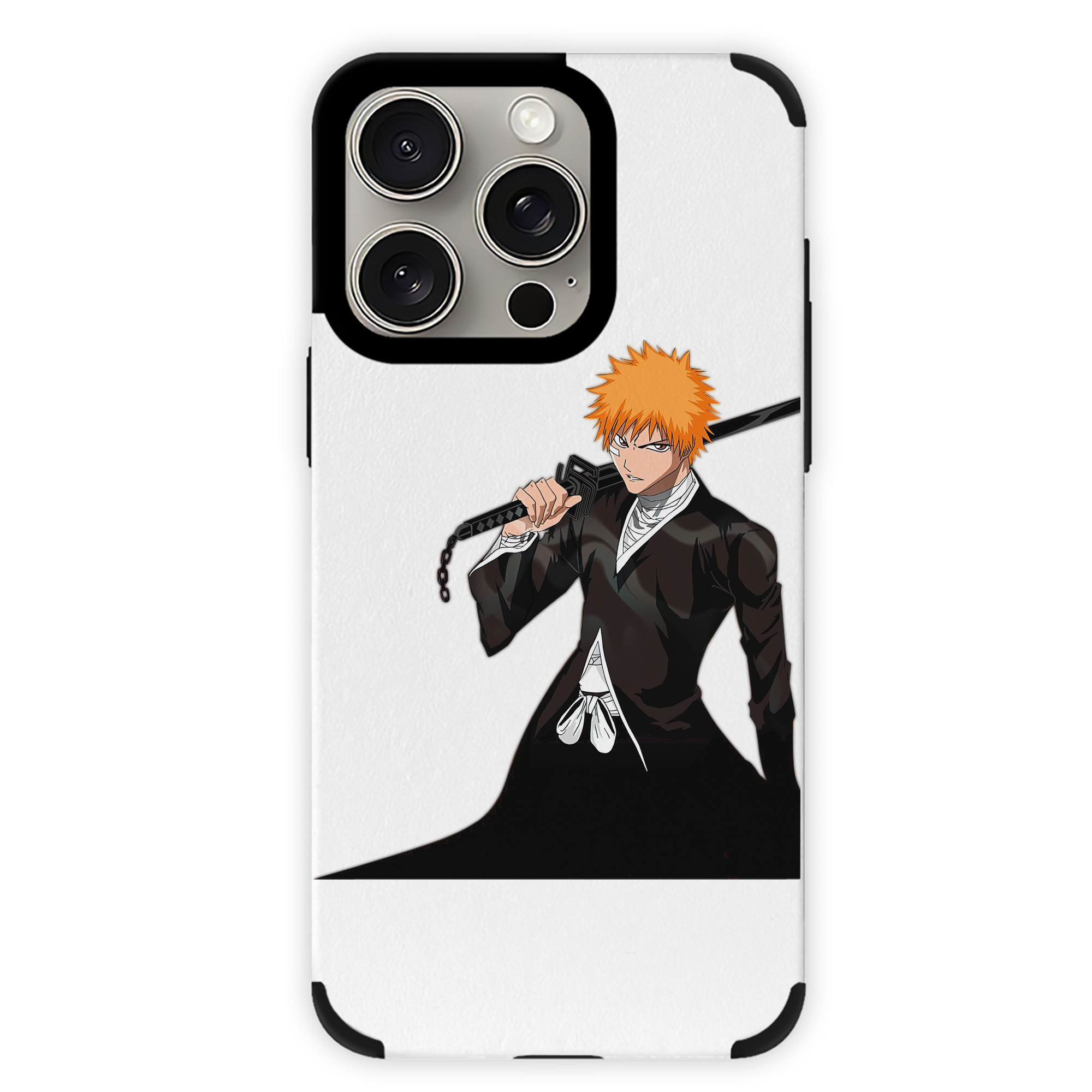 ブリーチ 黒崎一護（くろさき いちご）BLEACH Kurosaki Ichigo 【iPhone15ProMax対応】 PUレザー スマホケース 耐衝撃＆黄変防止