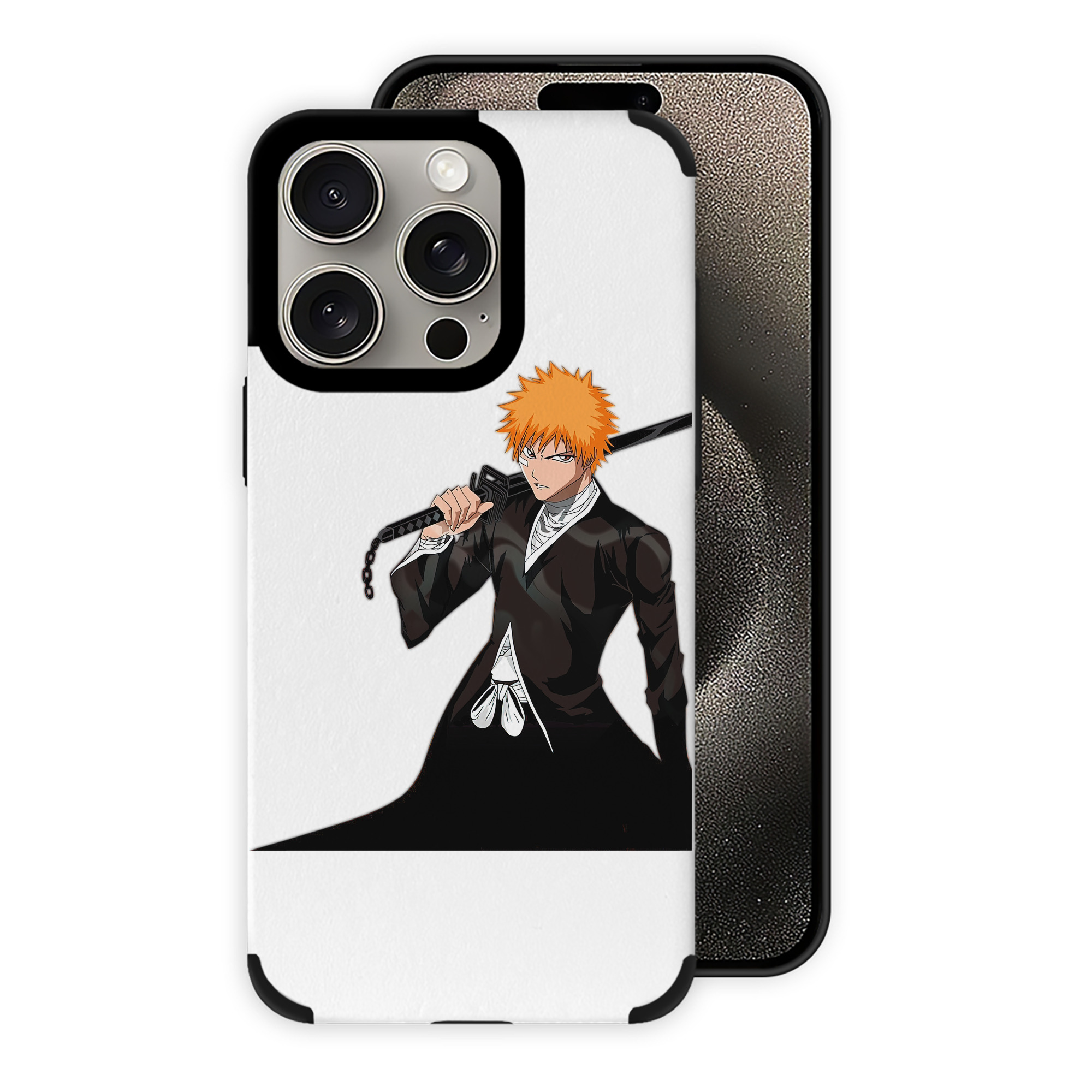 ブリーチ 黒崎一護（くろさき いちご）BLEACH Kurosaki Ichigo 【iPhone15ProMax対応】 PUレザー スマホケース 耐衝撃＆黄変防止