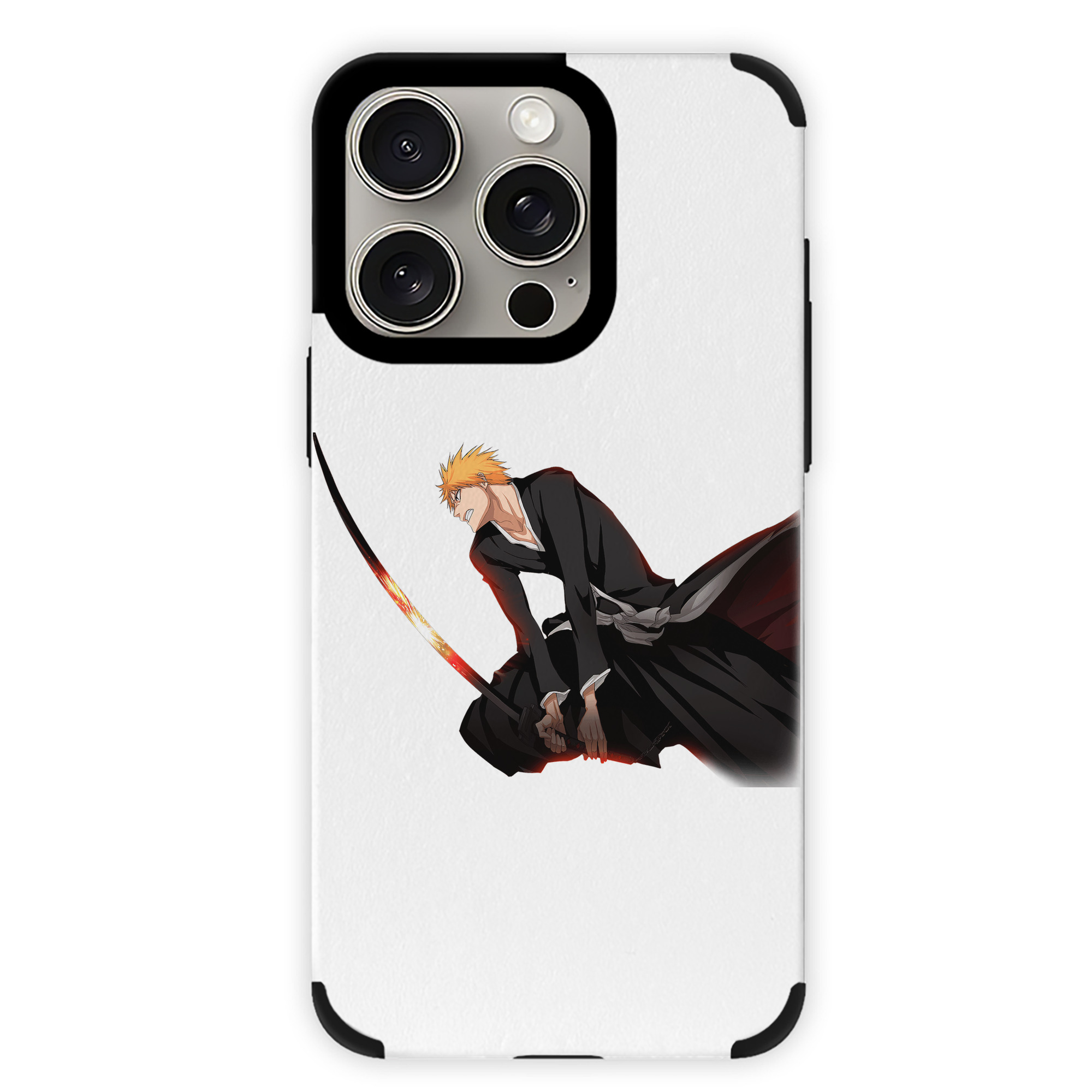 （画像用） ブリーチ 黒崎一護（くろさき いちご）BLEACH Kurosaki Ichigo 【iPhone15ProMax対応】 PUレザー スマホケース 耐衝撃＆黄変防止