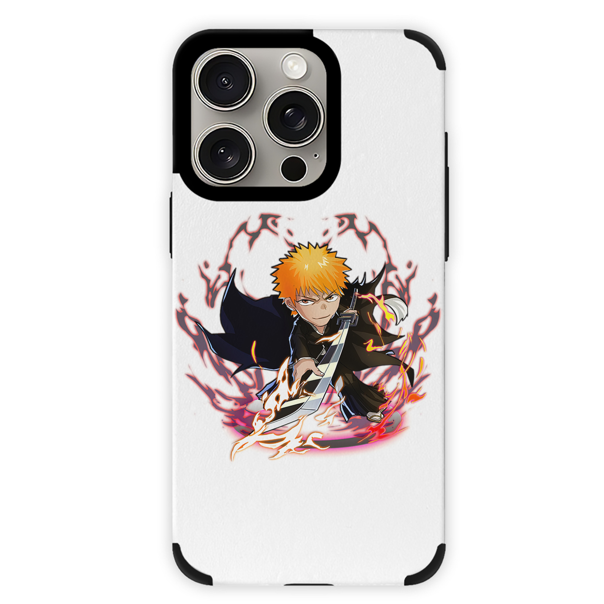 （画像用） ブリーチ 黒崎一護（くろさき いちご）BLEACH Kurosaki Ichigo 【iPhone15ProMax対応】 PUレザー スマホケース 耐衝撃＆黄変防止