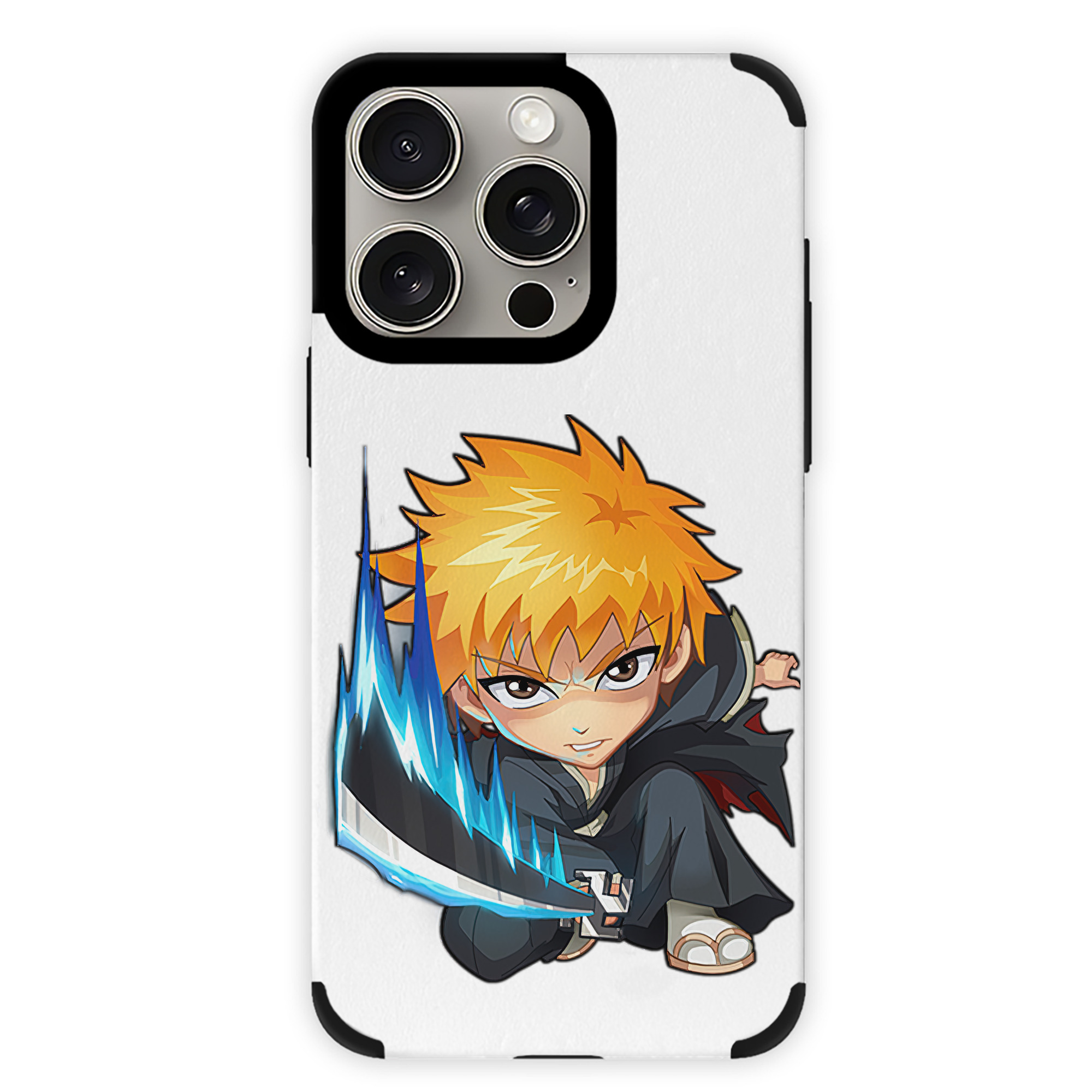 （画像用） ブリーチ 黒崎一護（くろさき いちご）BLEACH Kurosaki Ichigo 【iPhone15ProMax対応】 PUレザー スマホケース 耐衝撃＆黄変防止