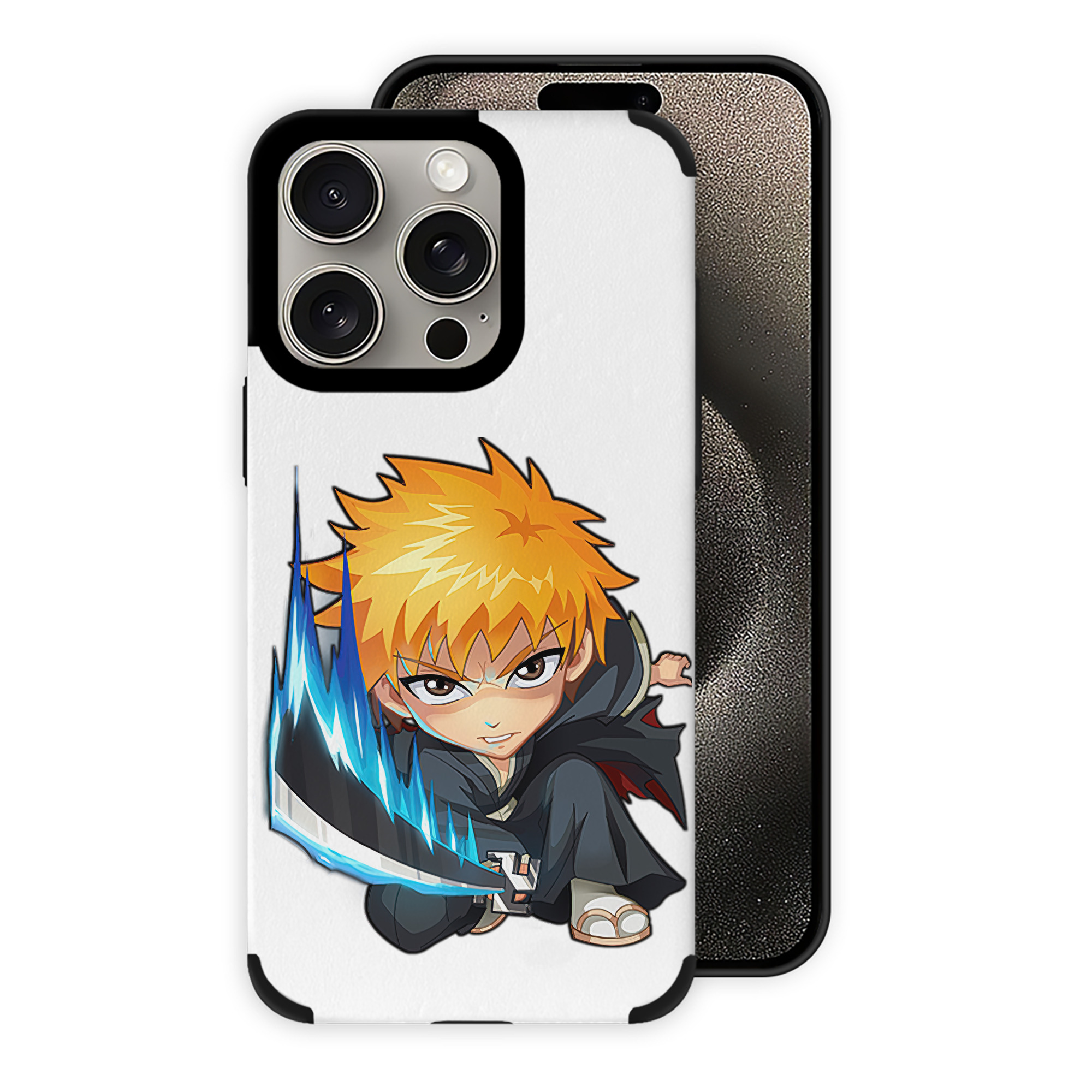 （画像用） ブリーチ 黒崎一護（くろさき いちご）BLEACH Kurosaki Ichigo 【iPhone15ProMax対応】 PUレザー スマホケース 耐衝撃＆黄変防止
