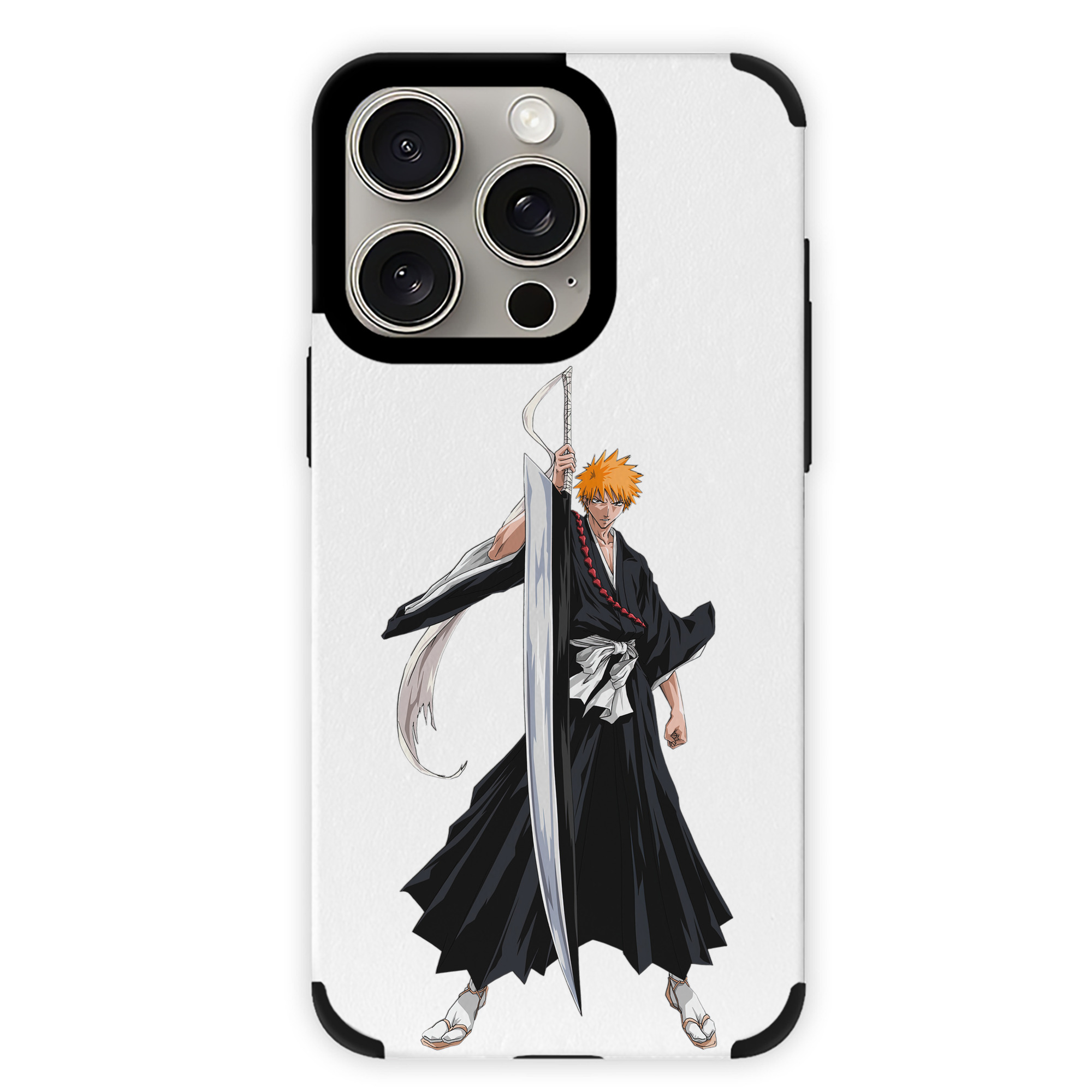 ブリーチ 黒崎一護（くろさき いちご）BLEACH Kurosaki Ichigo 【iPhone15ProMax対応】 PUレザー スマホケース 耐衝撃＆黄変防止