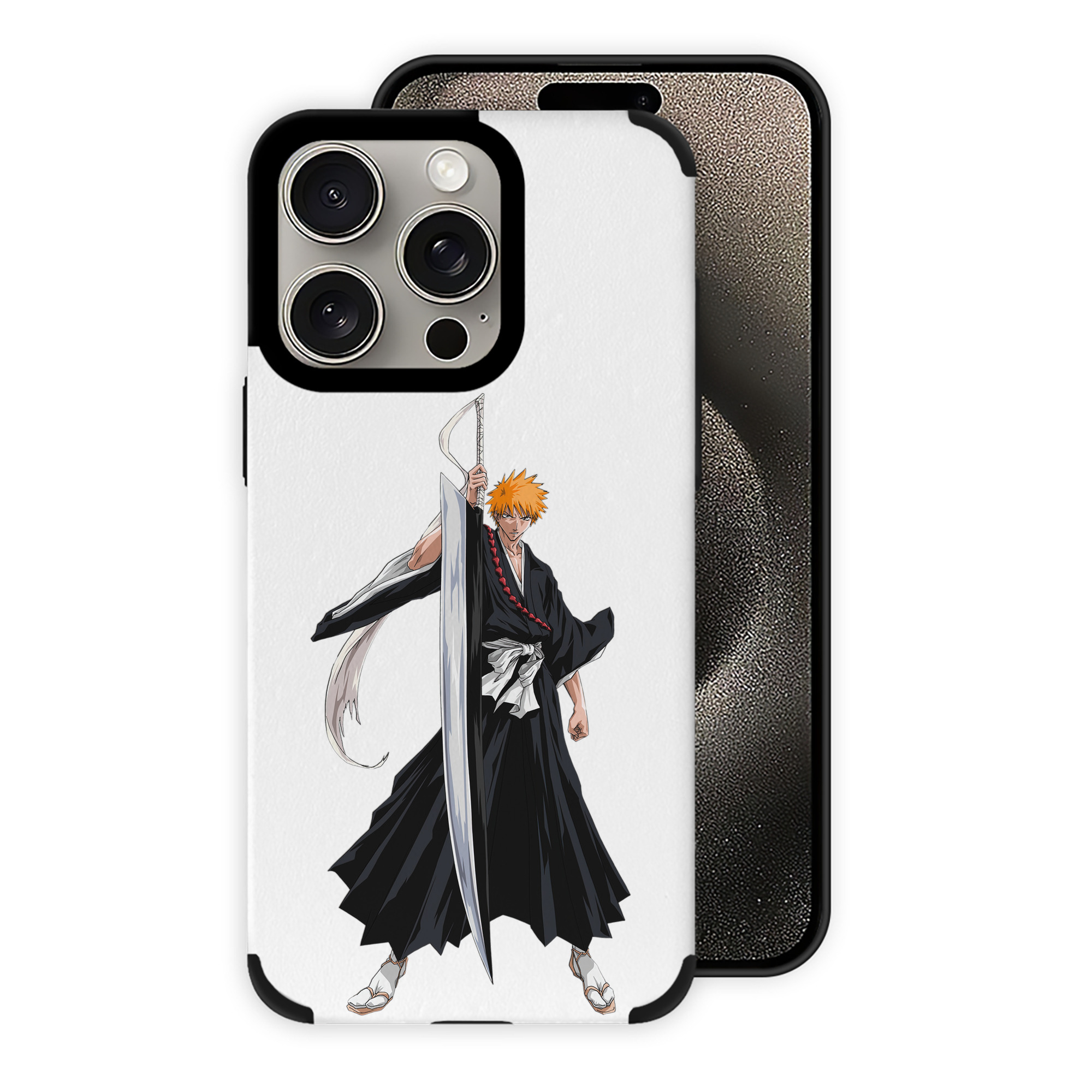 ブリーチ 黒崎一護（くろさき いちご）BLEACH Kurosaki Ichigo 【iPhone15ProMax対応】 PUレザー スマホケース 耐衝撃＆黄変防止