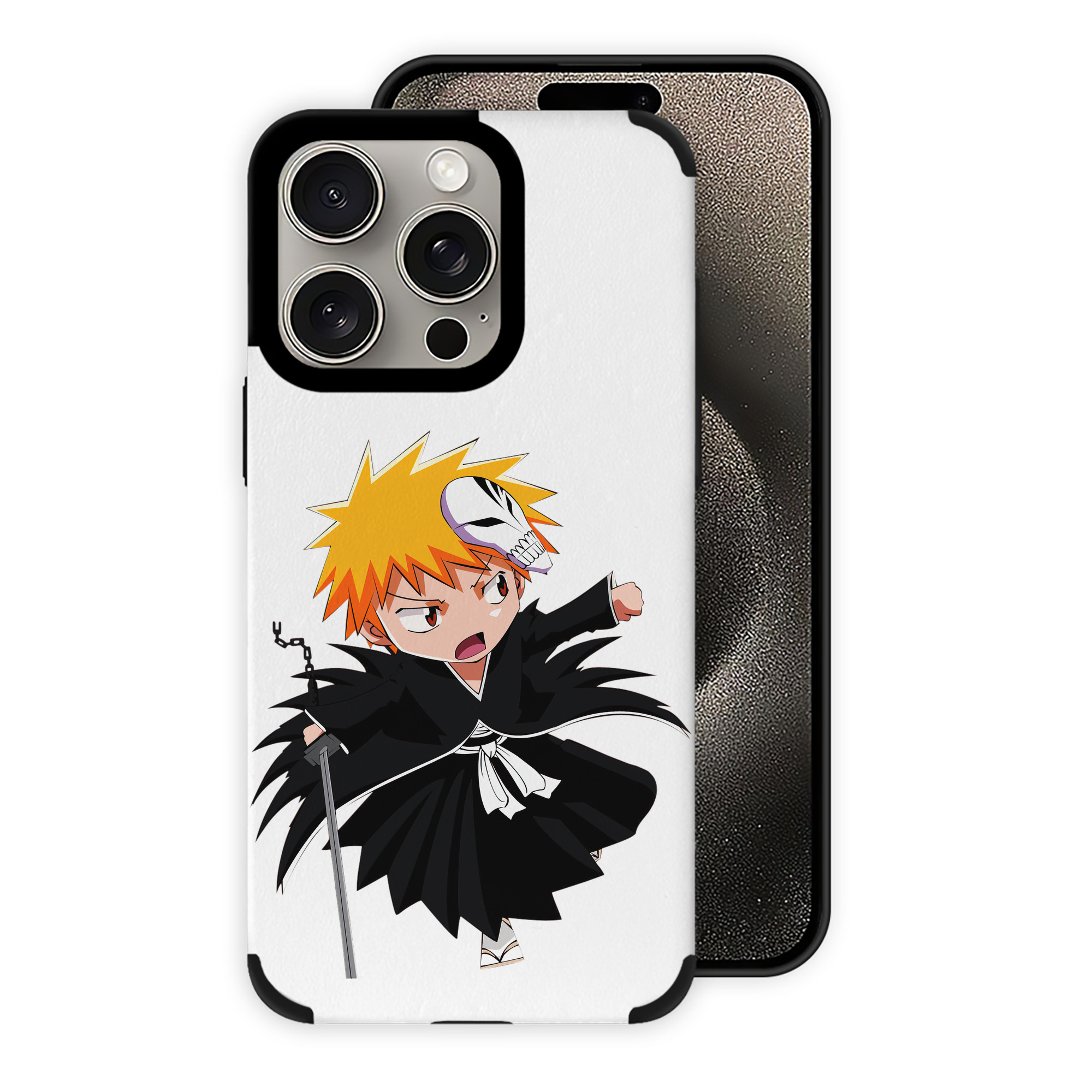 ブリーチ 黒崎一護（くろさき いちご）BLEACH Kurosaki Ichigo 【iPhone15ProMax対応】 PUレザー スマホケース 耐衝撃＆黄変防止