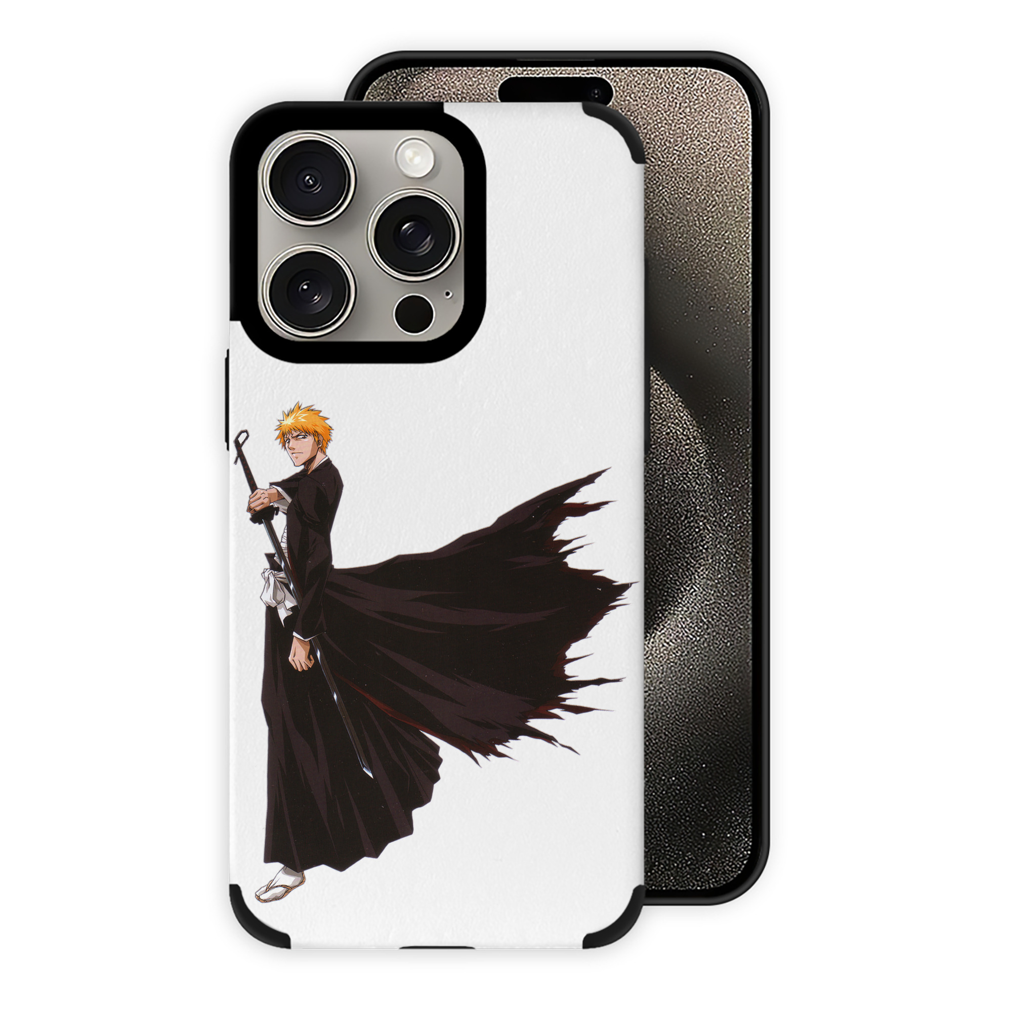 ブリーチ 黒崎一護（くろさき いちご）BLEACH Kurosaki Ichigo 【iPhone15ProMax対応】 PUレザー スマホケース 耐衝撃＆黄変防止
