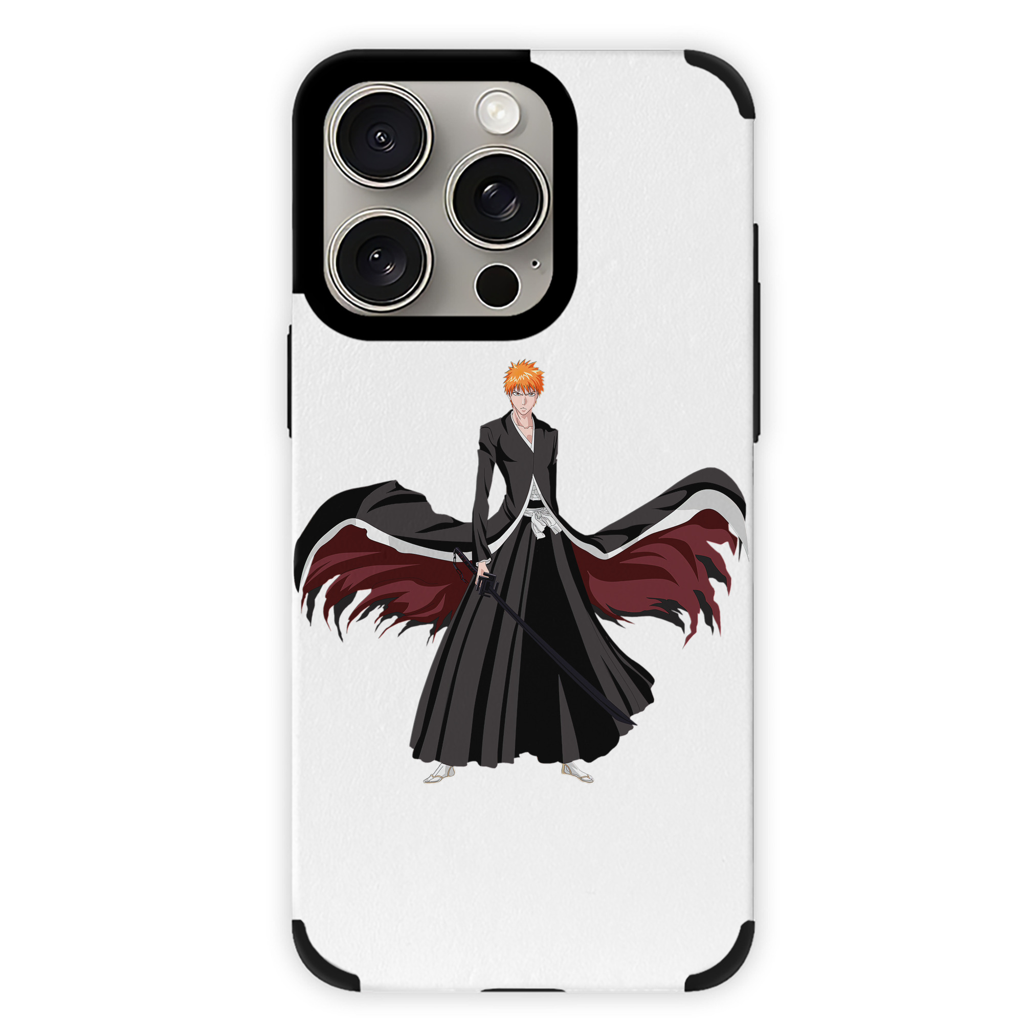ブリーチ 黒崎一護（くろさき いちご）BLEACH Kurosaki Ichigo 【iPhone15ProMax対応】 PUレザー スマホケース 耐衝撃＆黄変防止