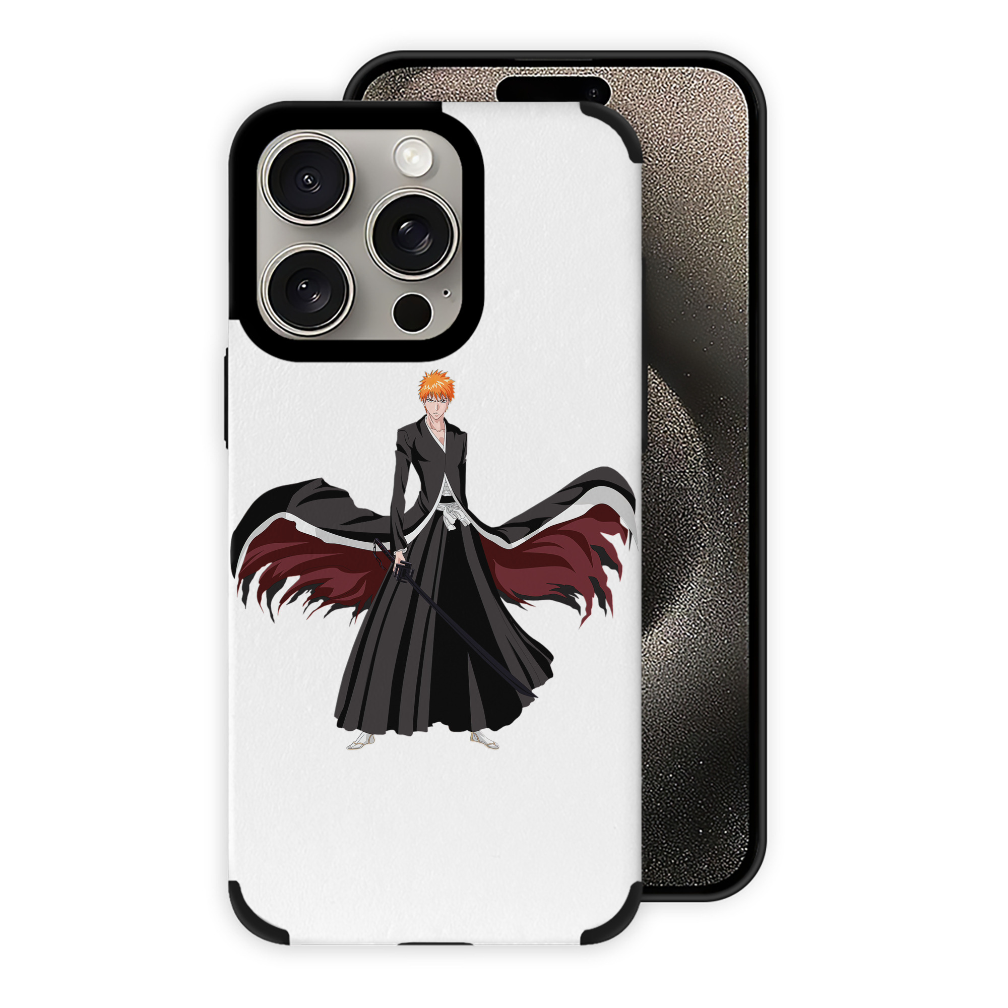 ブリーチ 黒崎一護（くろさき いちご）BLEACH Kurosaki Ichigo 【iPhone15ProMax対応】 PUレザー スマホケース 耐衝撃＆黄変防止