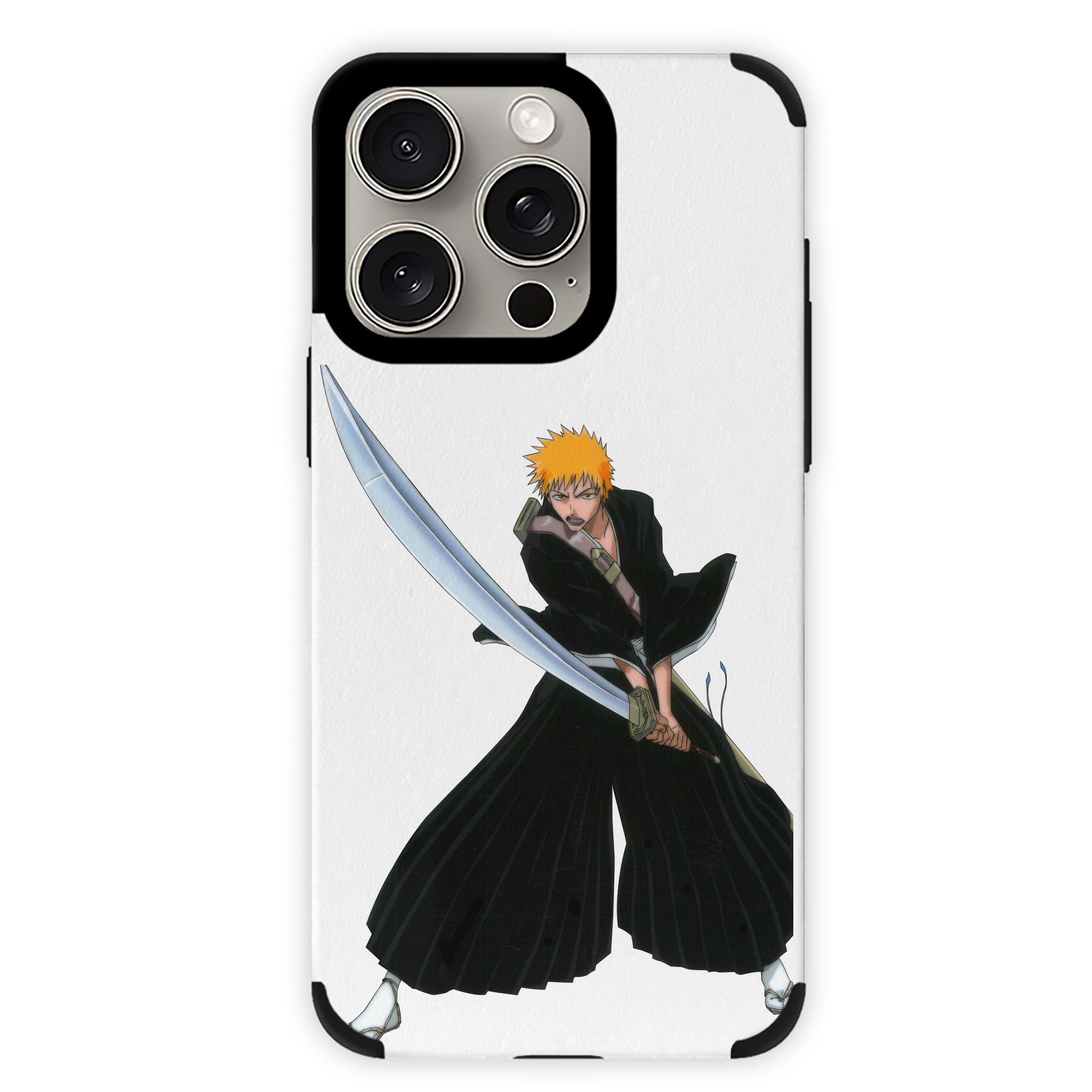 ブリーチ 黒崎一護（くろさき いちご）BLEACH Kurosaki Ichigo 【iPhone15ProMax対応】 PUレザー スマホケース 耐衝撃＆黄変防止