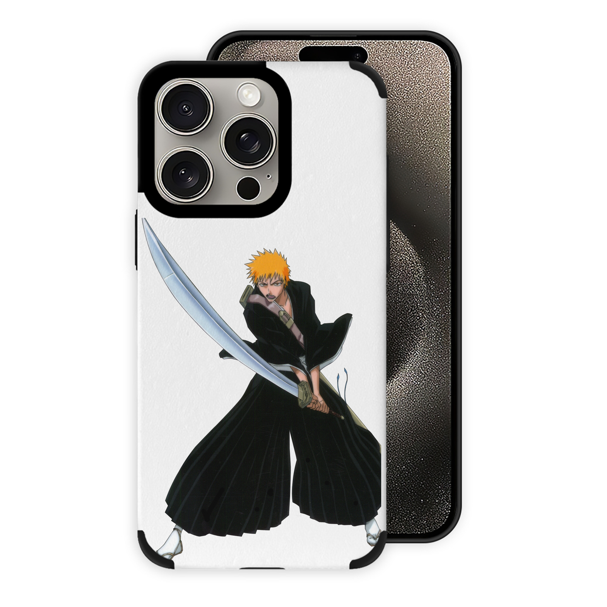 ブリーチ 黒崎一護（くろさき いちご）BLEACH Kurosaki Ichigo 【iPhone15ProMax対応】 PUレザー スマホケース 耐衝撃＆黄変防止
