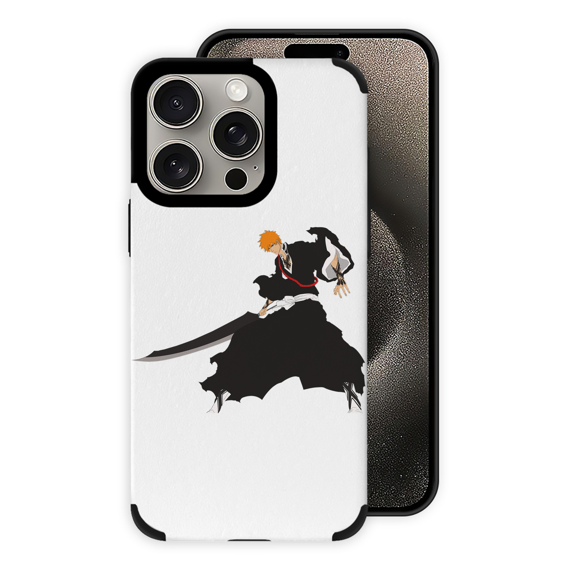 （画像用） ブリーチ 黒崎一護（くろさき いちご）BLEACH Kurosaki Ichigo 【iPhone15ProMax対応】 PUレザー スマホケース 耐衝撃＆黄変防止