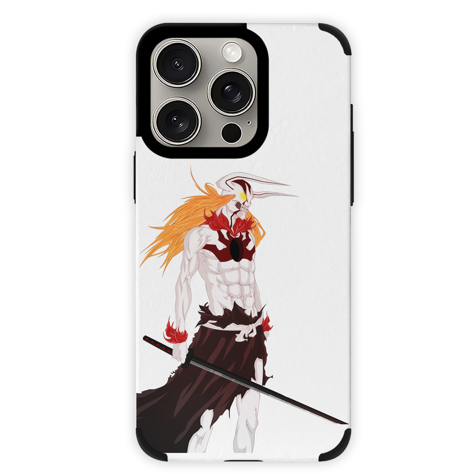 （画像用） ブリーチ 黒崎一護（くろさき いちご）BLEACH Kurosaki Ichigo 【iPhone15ProMax対応】 PUレザー スマホケース 耐衝撃＆黄変防止