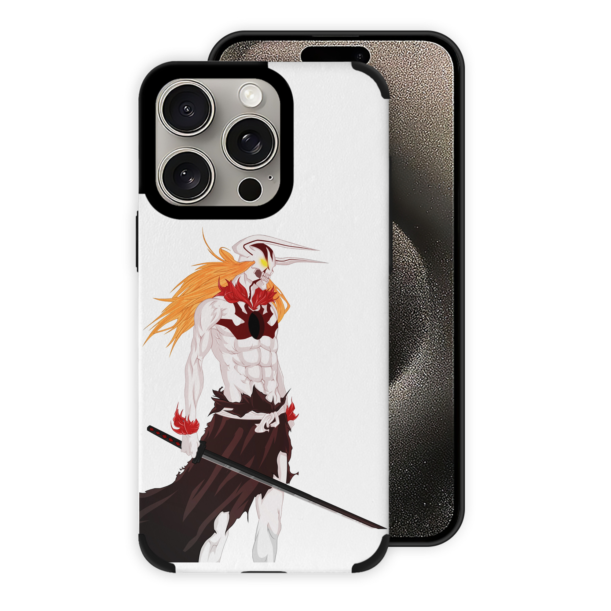 （画像用） ブリーチ 黒崎一護（くろさき いちご）BLEACH Kurosaki Ichigo 【iPhone15ProMax対応】 PUレザー スマホケース 耐衝撃＆黄変防止