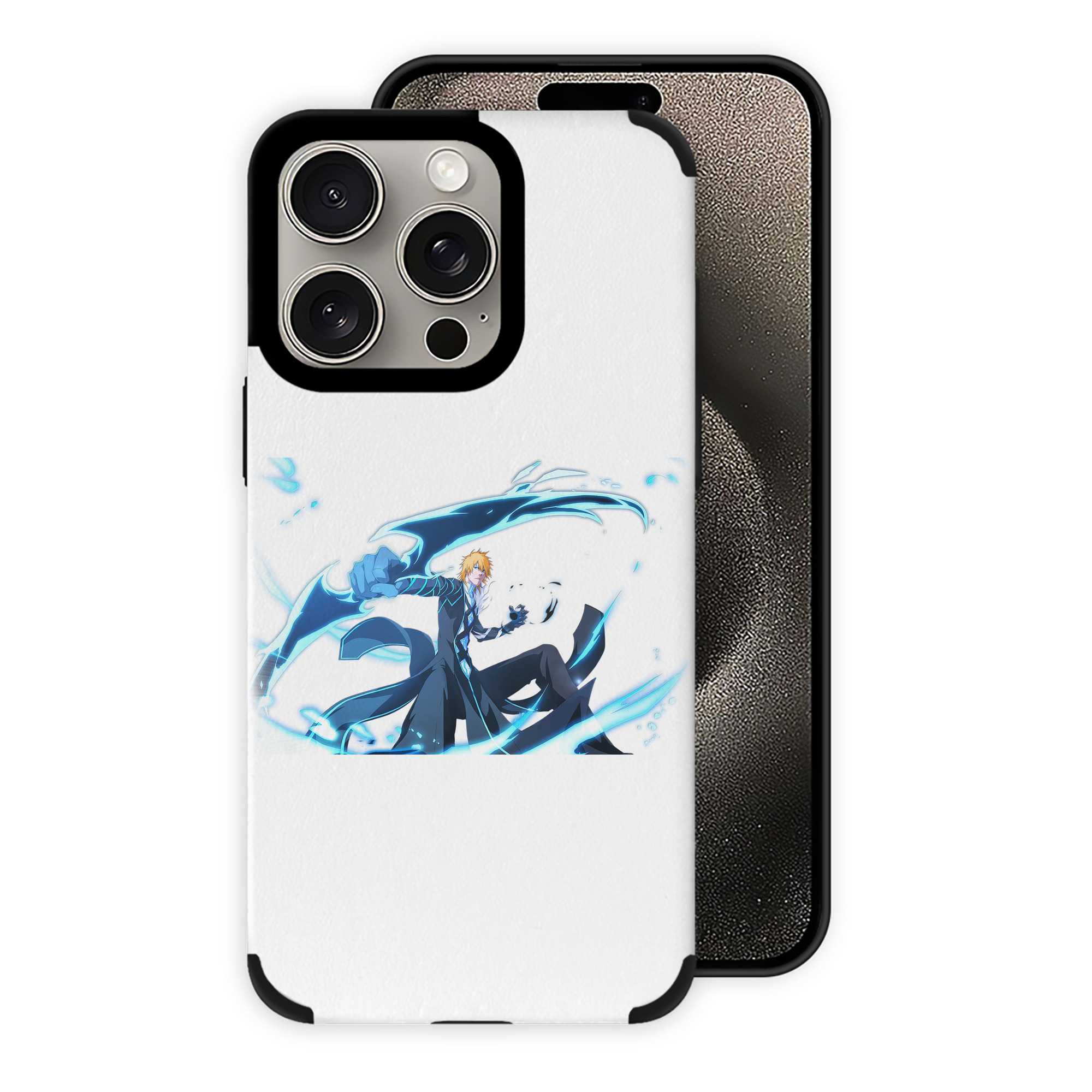 （画像用） ブリーチ 黒崎一護（くろさき いちご）BLEACH Kurosaki Ichigo 【iPhone15ProMax対応】 PUレザー スマホケース 耐衝撃＆黄変防止