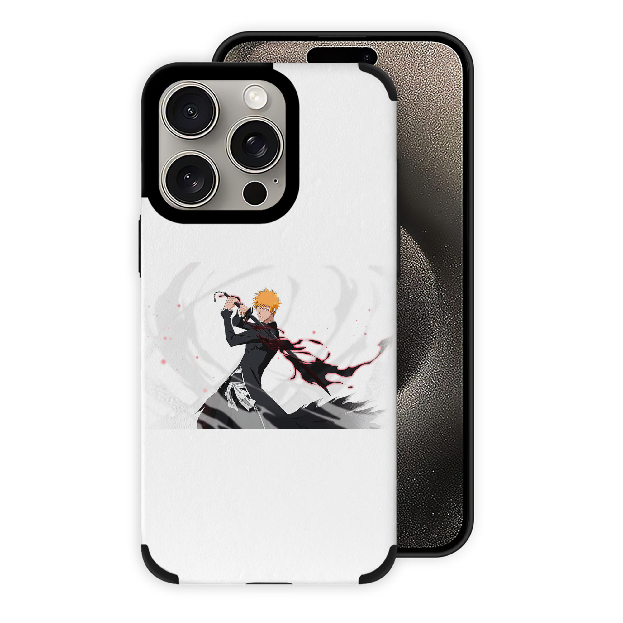 （画像用） ブリーチ 黒崎一護（くろさき いちご）BLEACH Kurosaki Ichigo 【iPhone15ProMax対応】 PUレザー スマホケース 耐衝撃＆黄変防止