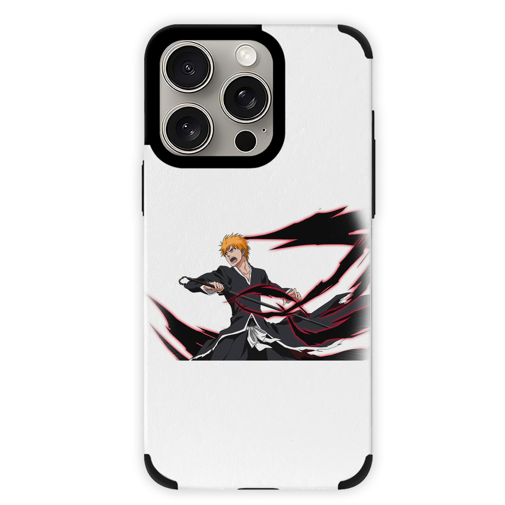（画像用） ブリーチ 黒崎一護（くろさき いちご）BLEACH Kurosaki Ichigo 【iPhone15ProMax対応】 PUレザー スマホケース 耐衝撃＆黄変防止