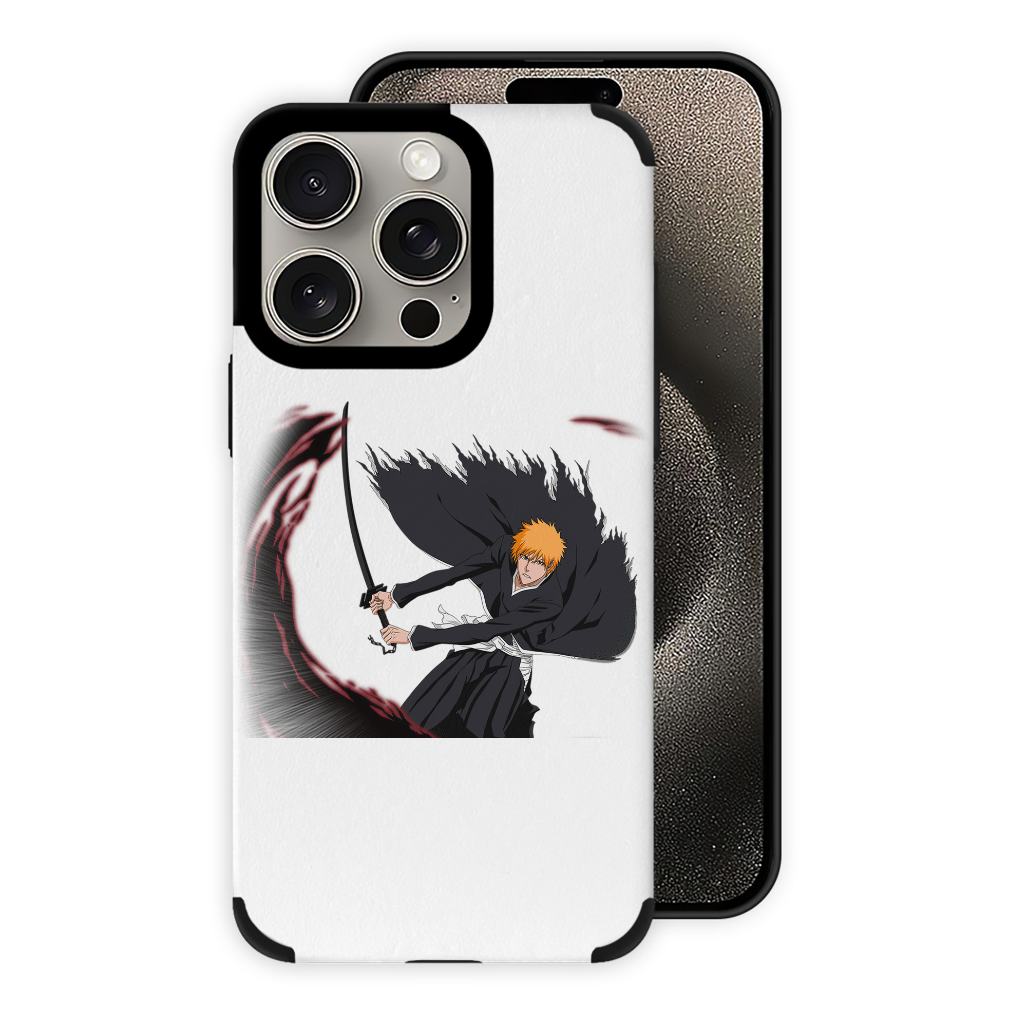 ブリーチ 黒崎一護（くろさき いちご）BLEACH Kurosaki Ichigo 【iPhone15ProMax対応】 PUレザー スマホケース 耐衝撃＆黄変防止
