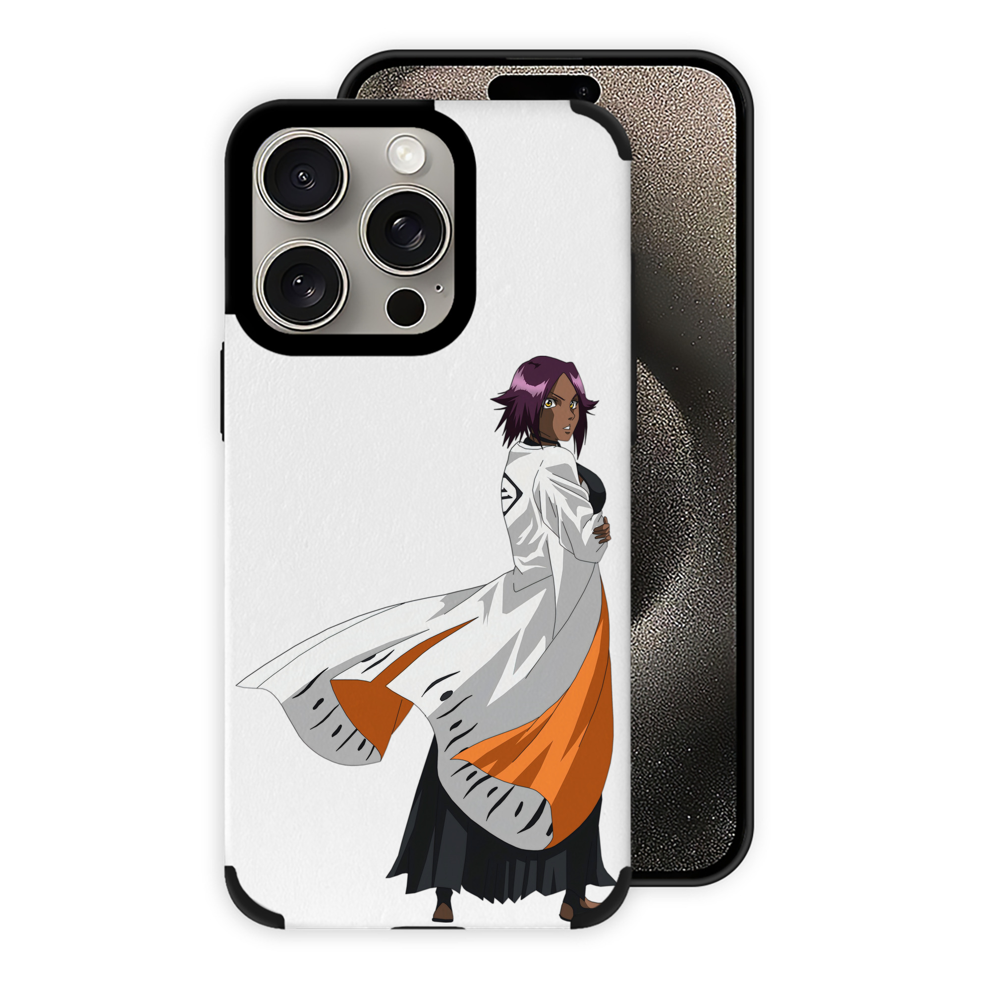 （画像用） ブリーチ 四楓院 夜一（しほういん よるいち） BLEACH Shihouin Yoruichi 【iPhone15ProMax対応】 PUレザー スマホケース 耐衝撃＆黄変防止
