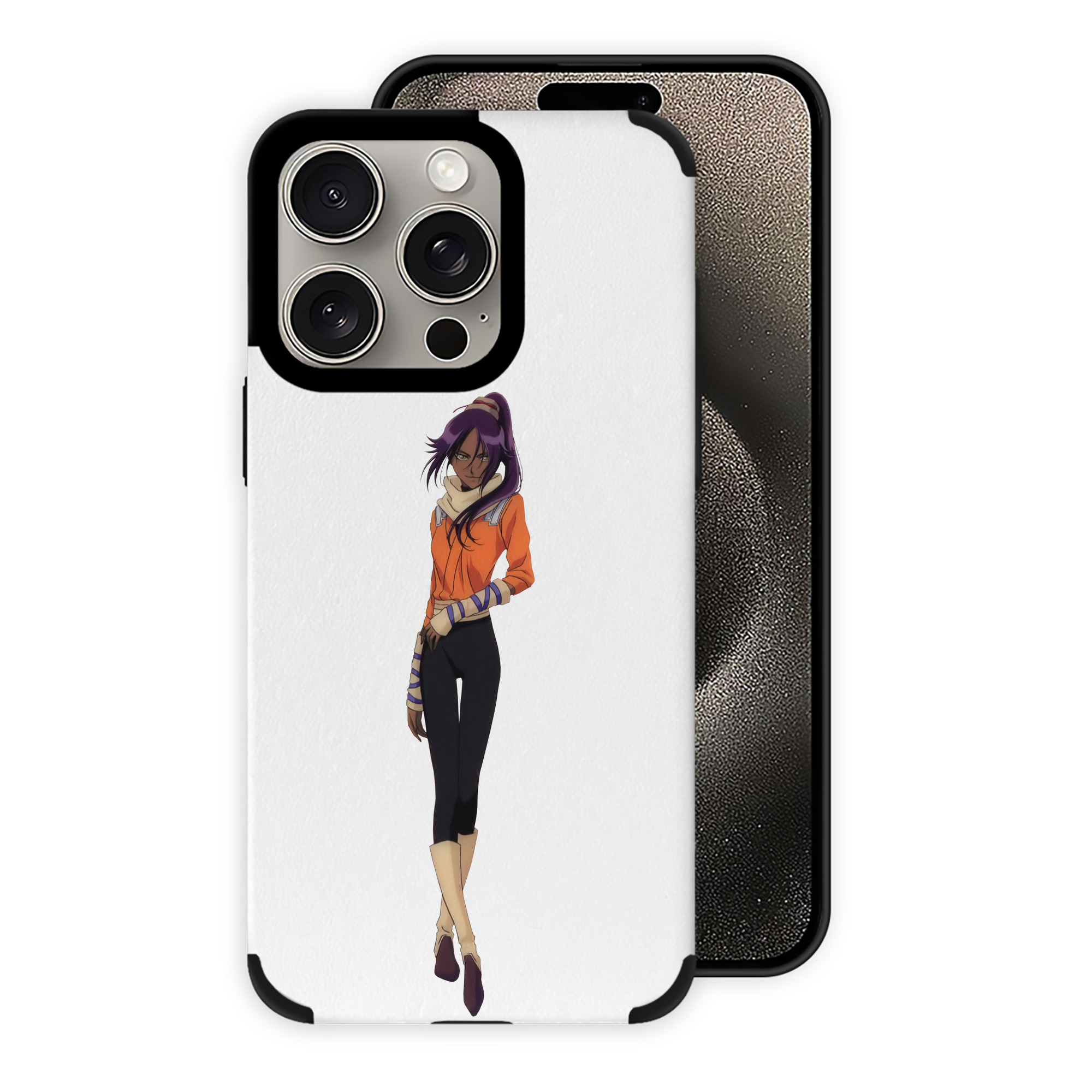 （画像用） ブリーチ 四楓院 夜一（しほういん よるいち） BLEACH Shihouin Yoruichi 【iPhone15ProMax対応】 PUレザー スマホケース 耐衝撃＆黄変防止