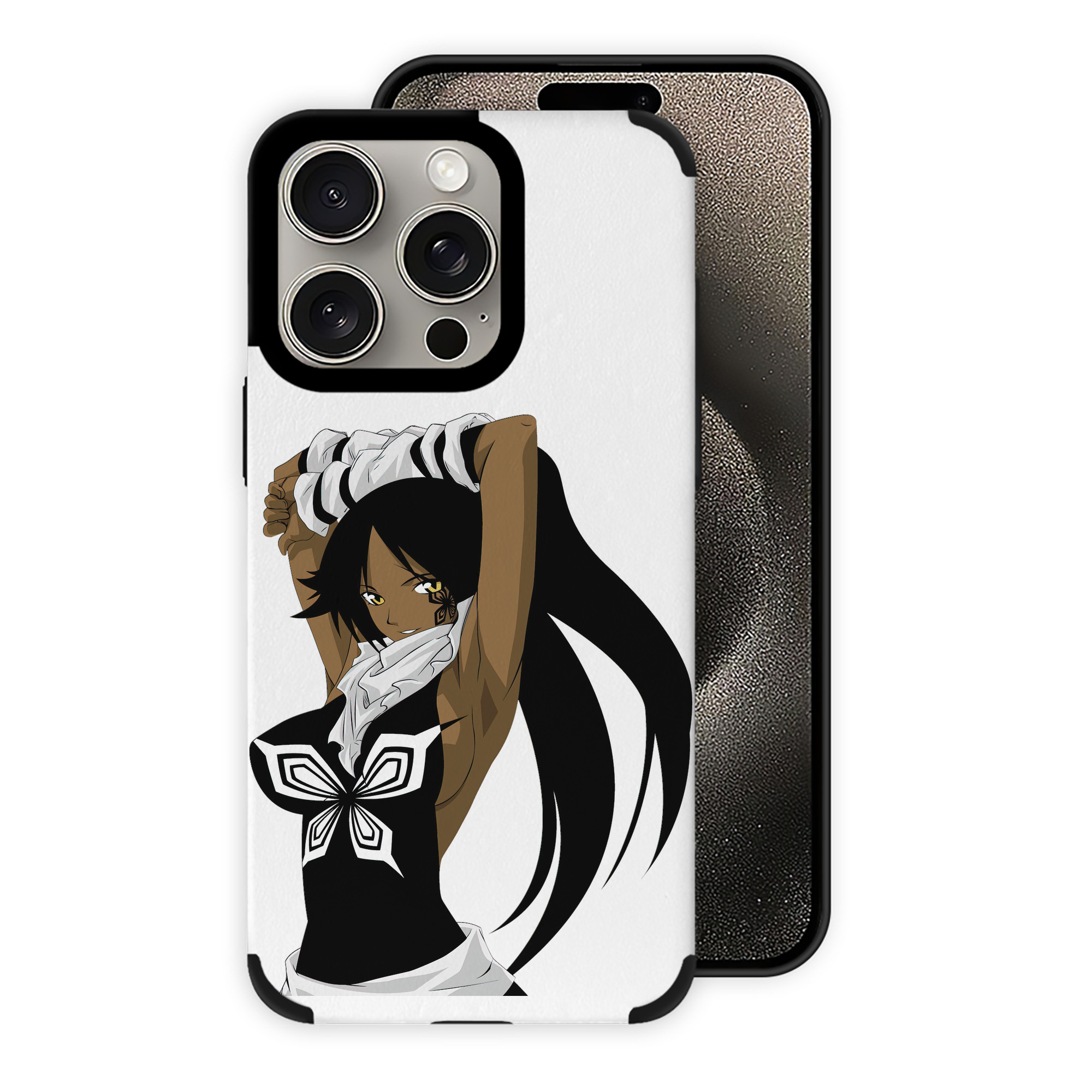 （画像用） ブリーチ 四楓院 夜一（しほういん よるいち） BLEACH Shihouin Yoruichi 【iPhone15ProMax対応】 PUレザー スマホケース 耐衝撃＆黄変防止