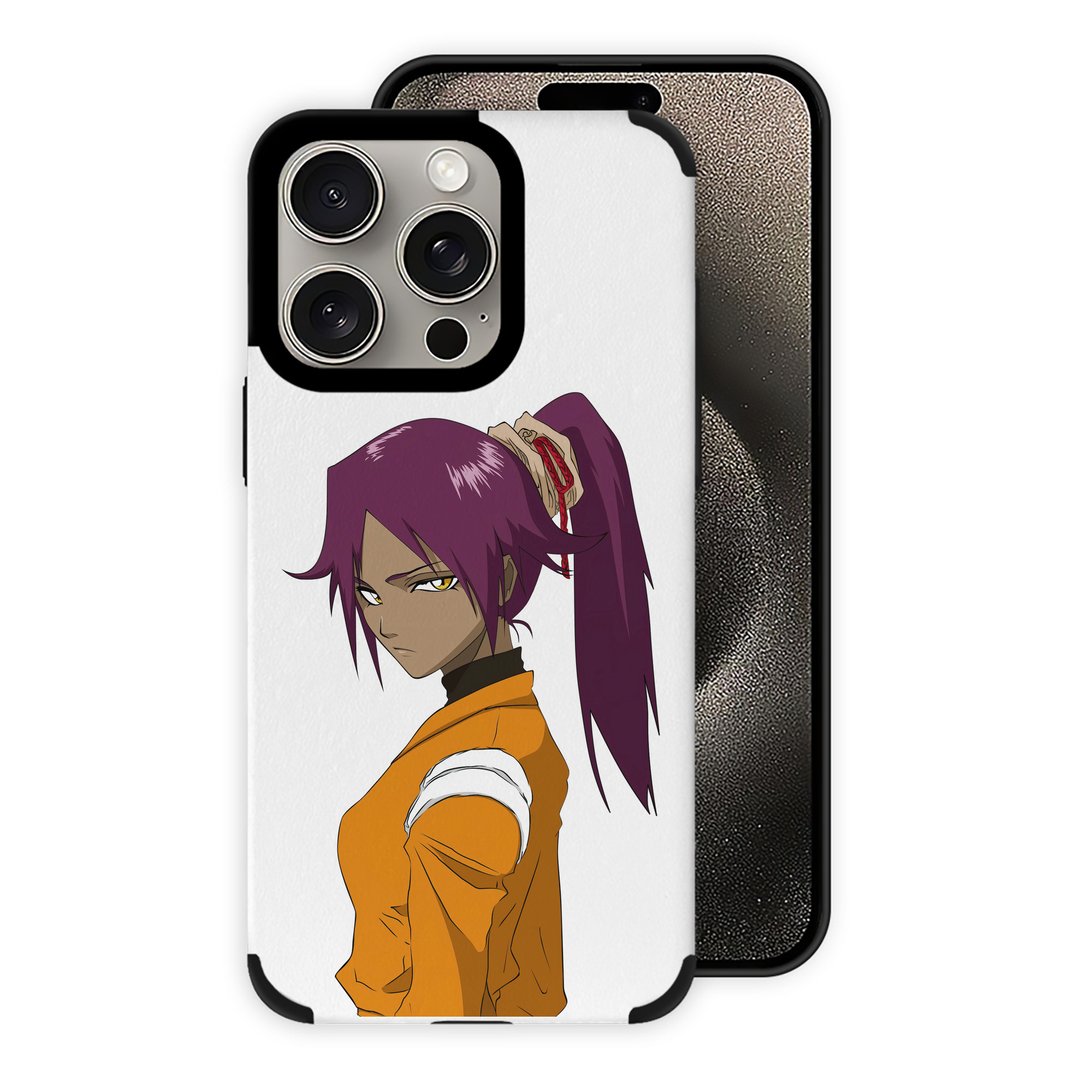 （画像用） ブリーチ 四楓院 夜一（しほういん よるいち） BLEACH Shihouin Yoruichi 【iPhone15ProMax対応】 PUレザー スマホケース 耐衝撃＆黄変防止