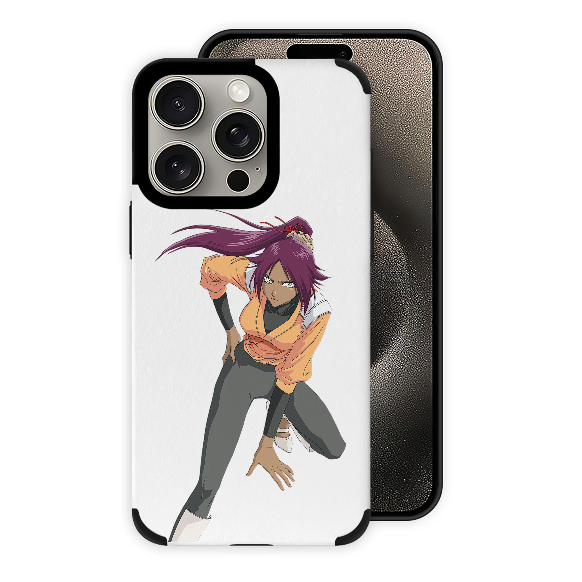 （画像用） ブリーチ 四楓院 夜一（しほういん よるいち） BLEACH Shihouin Yoruichi 【iPhone15ProMax対応】 PUレザー スマホケース 耐衝撃＆黄変防止