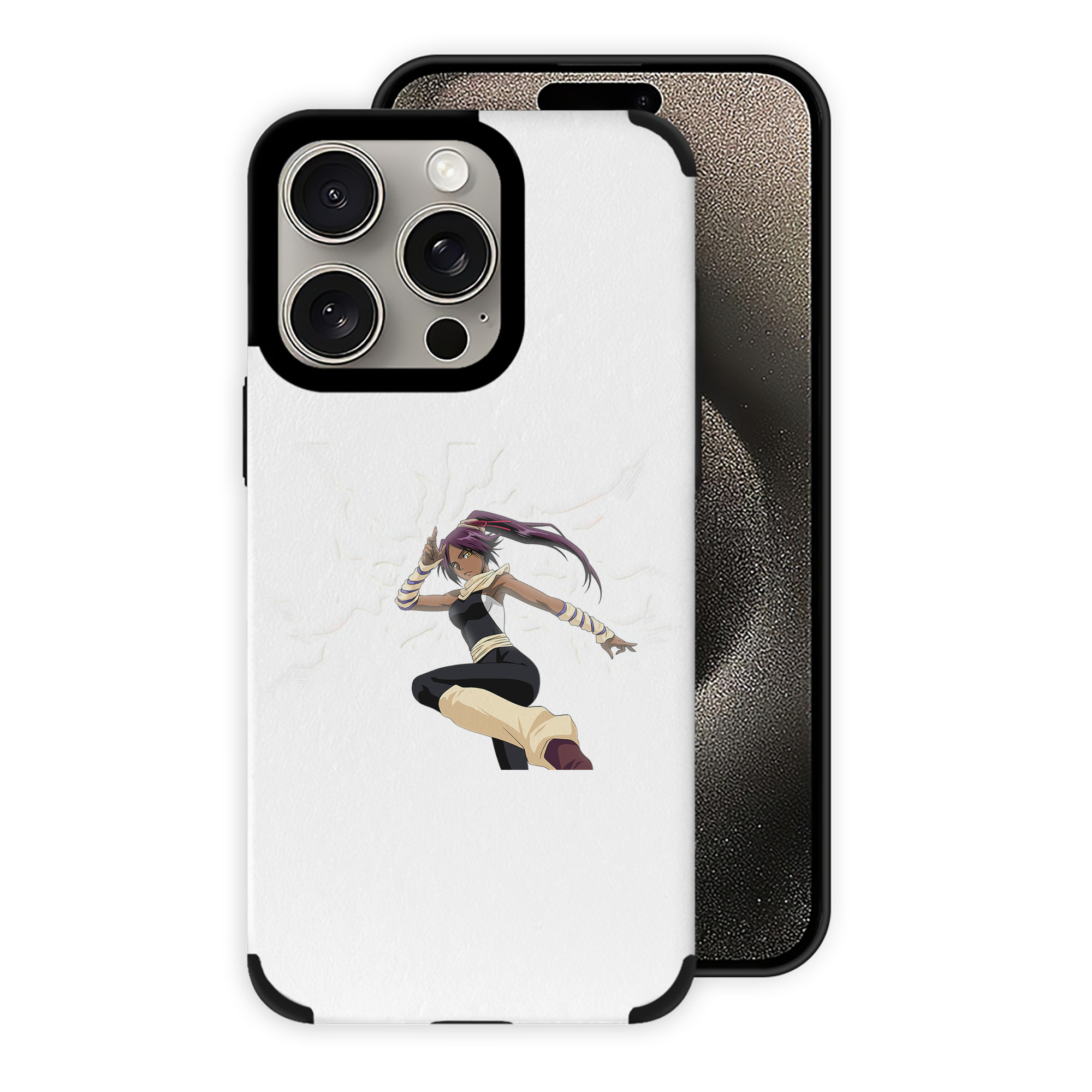 （画像用） ブリーチ 四楓院 夜一（しほういん よるいち） BLEACH Shihouin Yoruichi 【iPhone15ProMax対応】 PUレザー スマホケース 耐衝撃＆黄変防止