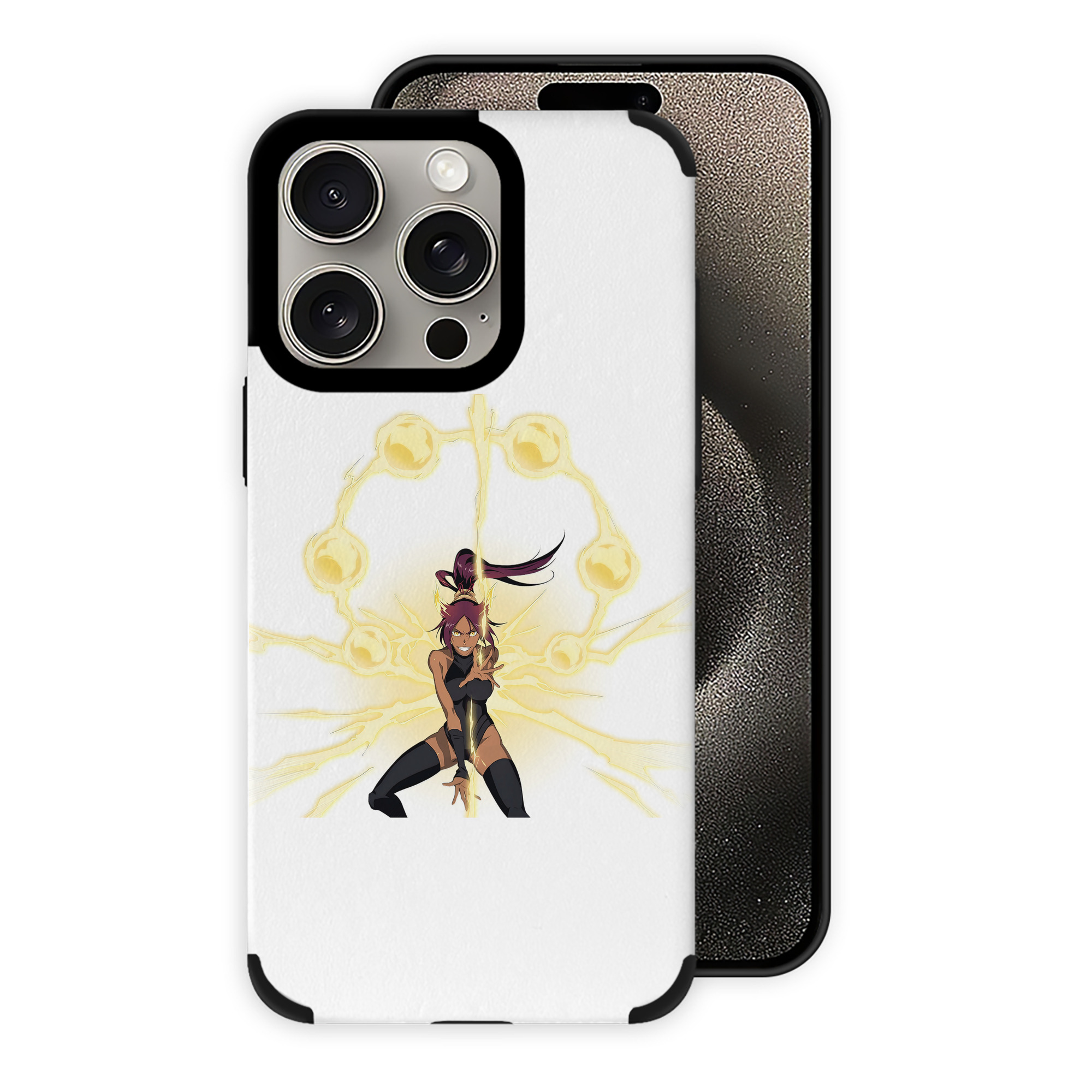 （画像用） ブリーチ 四楓院 夜一（しほういん よるいち） BLEACH Shihouin Yoruichi 【iPhone15ProMax対応】 PUレザー スマホケース 耐衝撃＆黄変防止