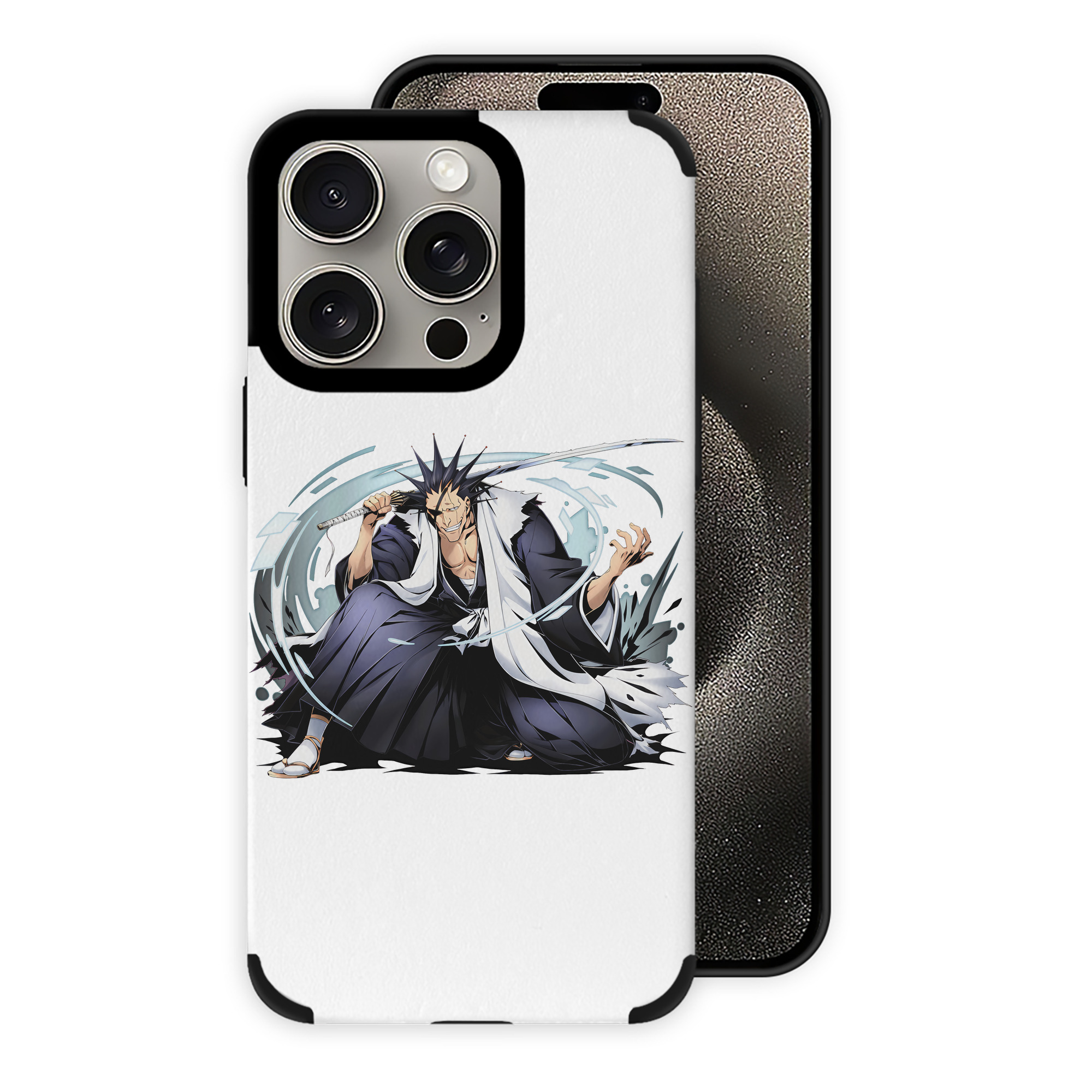 （画像用） ブリーチ ざらき けんぱち BLEACH Zaraki Kenpachi 【iPhone15ProMax対応】 PUレザー スマホケース 耐衝撃＆黄変防止