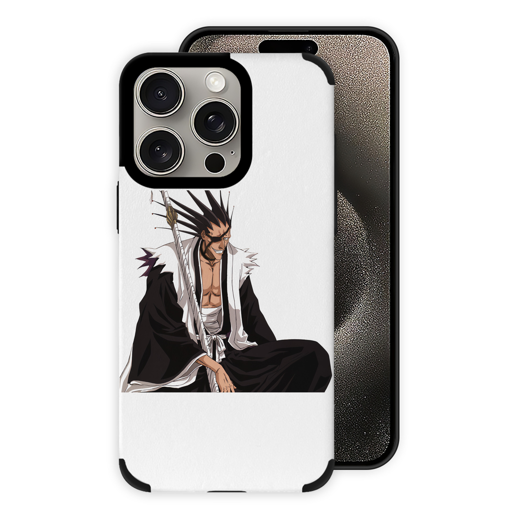 （画像用） ブリーチ ざらき けんぱち BLEACH Zaraki Kenpachi 【iPhone15ProMax対応】 PUレザー スマホケース 耐衝撃＆黄変防止