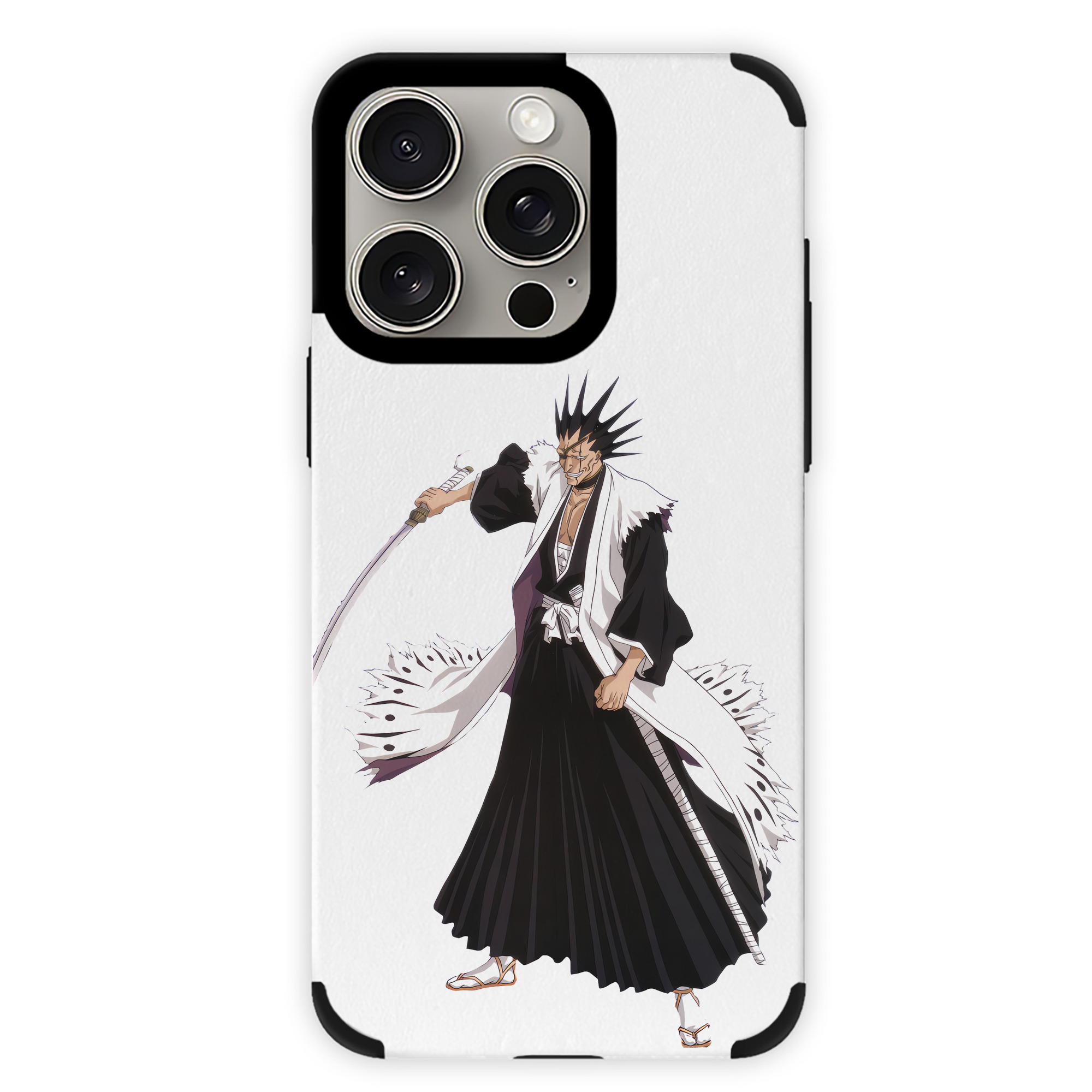 （画像用） ブリーチ ざらき けんぱち BLEACH Zaraki Kenpachi 【iPhone15ProMax対応】 PUレザー スマホケース 耐衝撃＆黄変防止