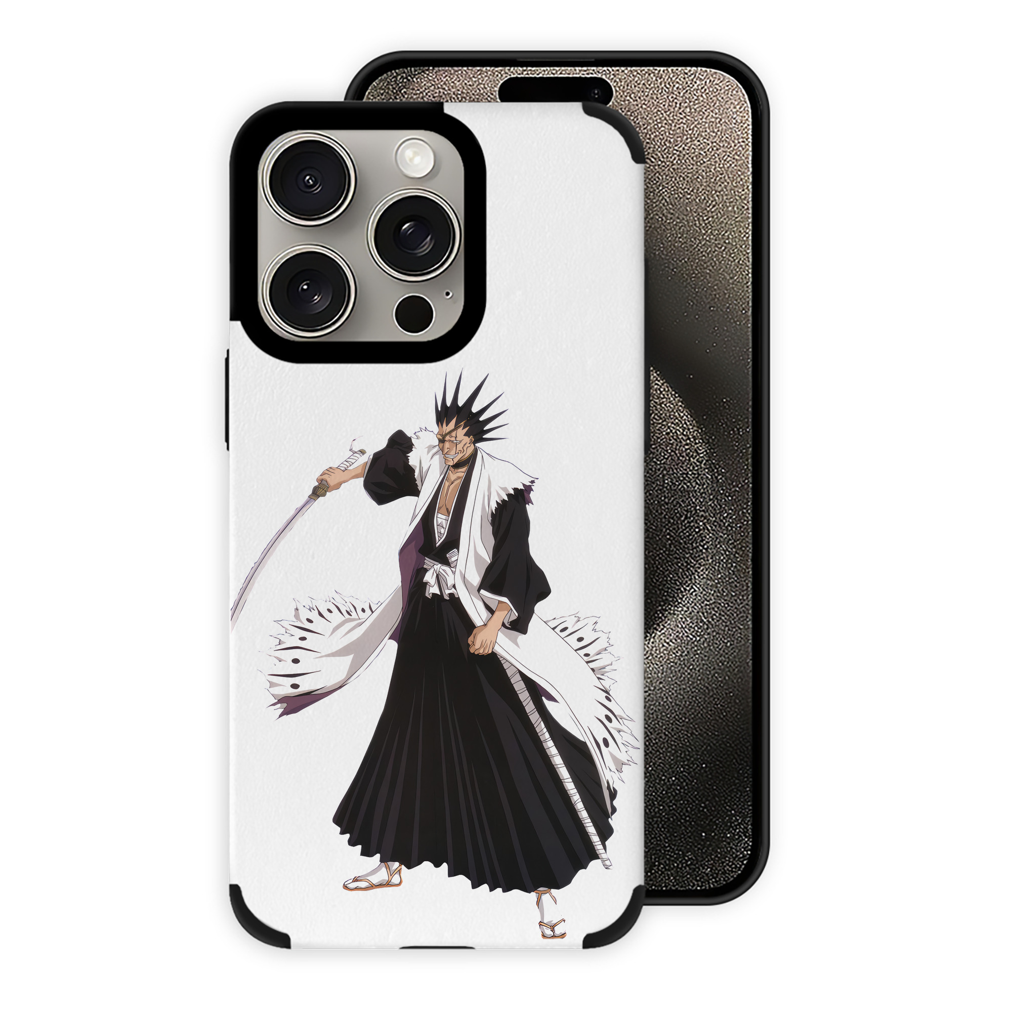 （画像用） ブリーチ ざらき けんぱち BLEACH Zaraki Kenpachi 【iPhone15ProMax対応】 PUレザー スマホケース 耐衝撃＆黄変防止