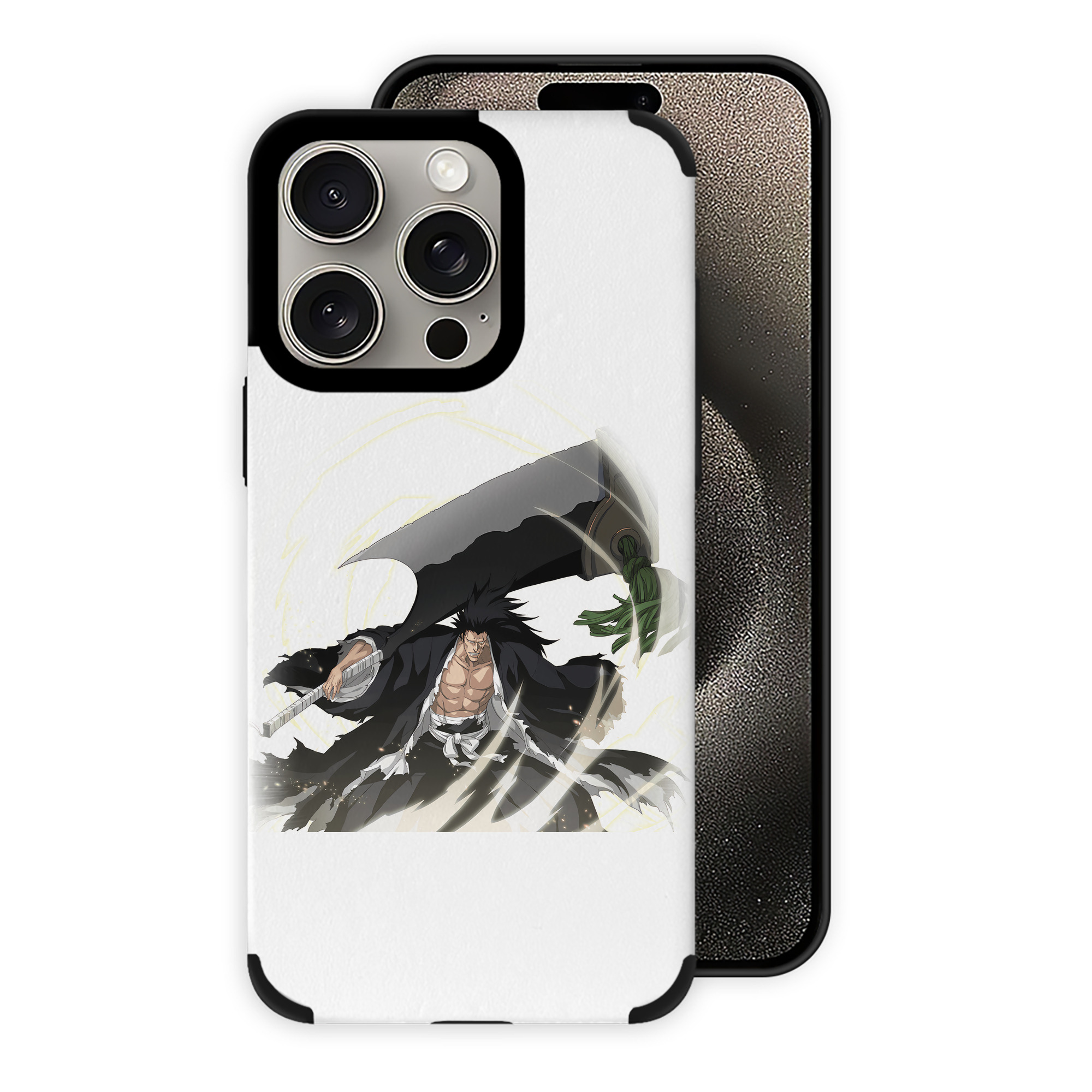（画像用） ブリーチ ざらき けんぱち BLEACH Zaraki Kenpachi 【iPhone15ProMax対応】 PUレザー スマホケース 耐衝撃＆黄変防止