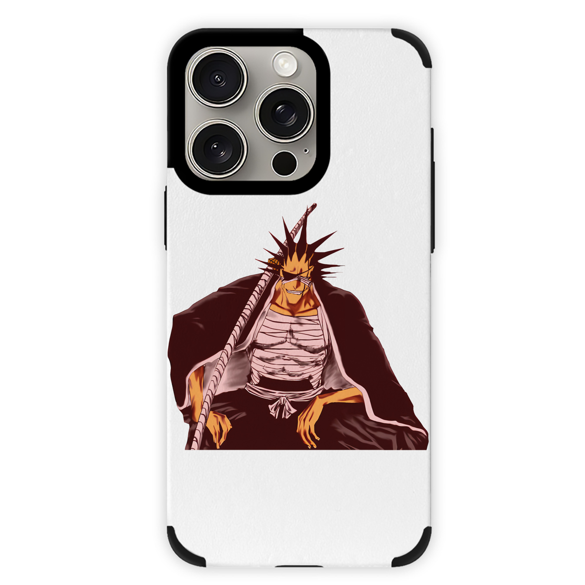 （画像用） ブリーチ ざらき けんぱち BLEACH Zaraki Kenpachi 【iPhone15ProMax対応】 PUレザー スマホケース 耐衝撃＆黄変防止