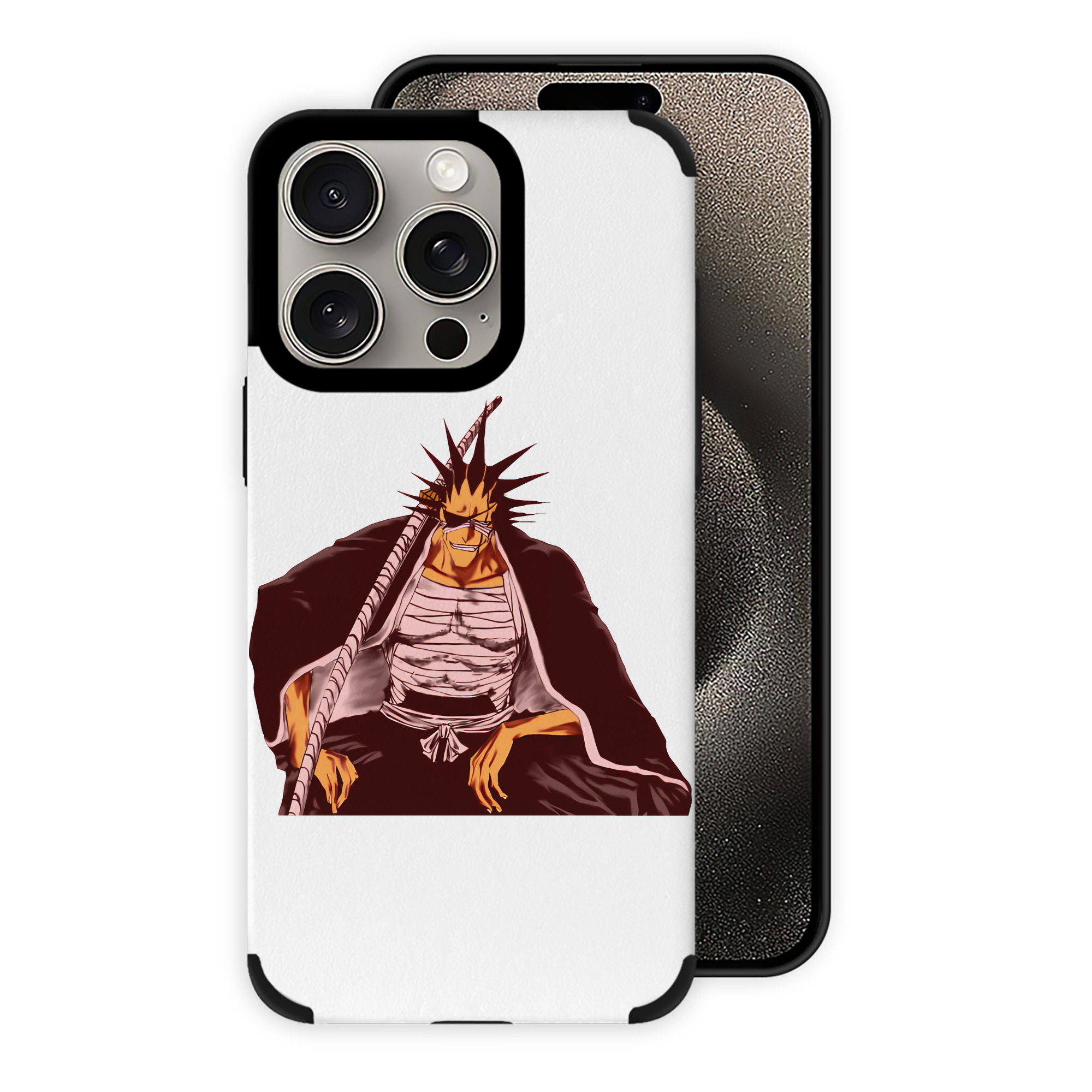 （画像用） ブリーチ ざらき けんぱち BLEACH Zaraki Kenpachi 【iPhone15ProMax対応】 PUレザー スマホケース 耐衝撃＆黄変防止